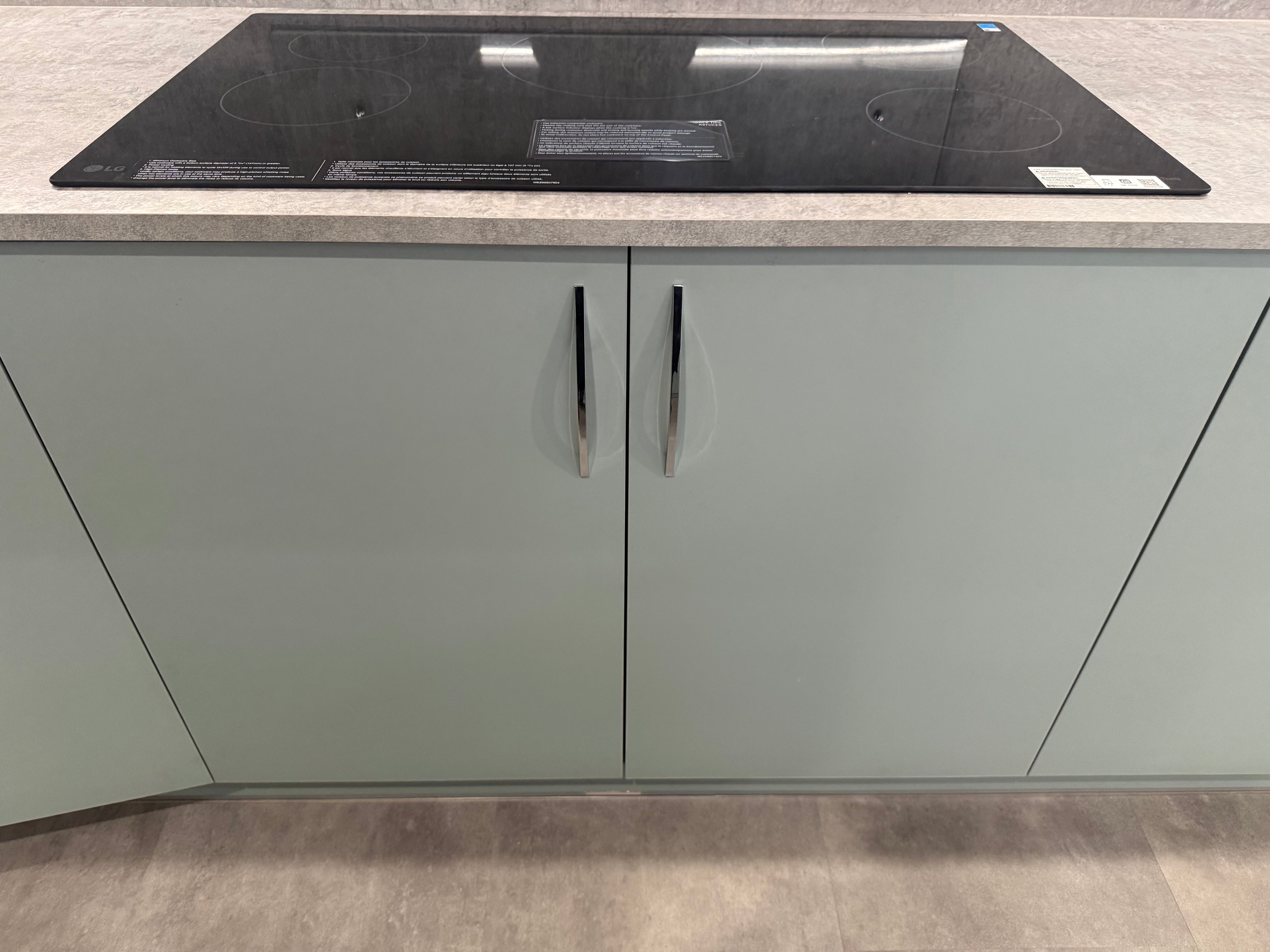 Wren Ultra Cloud Blue Gloss & Elements Limed Oak Matte Kitchen