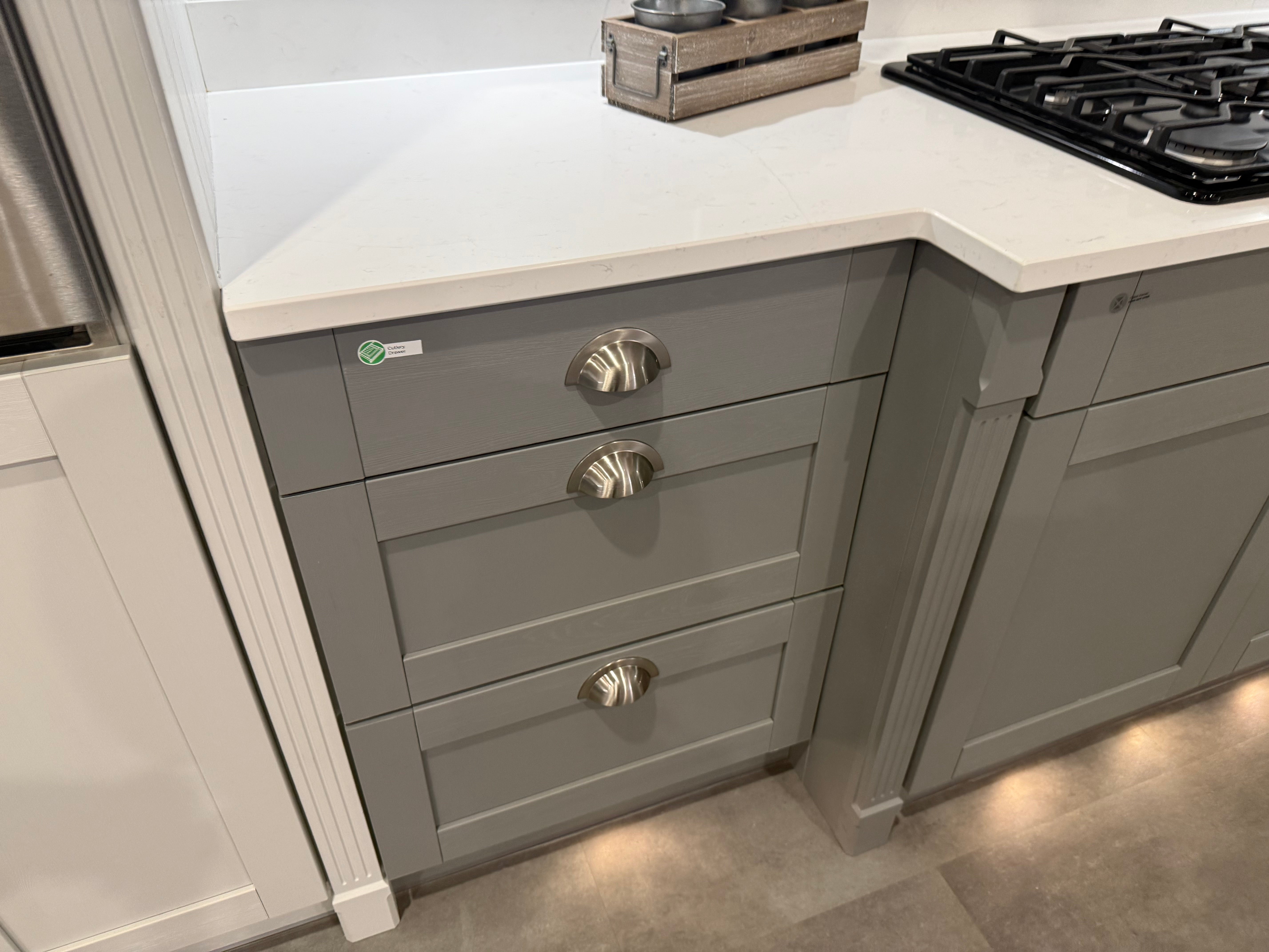 Wren Shaker Forest Classic Dust Gray & Shadow Grain Kitchen