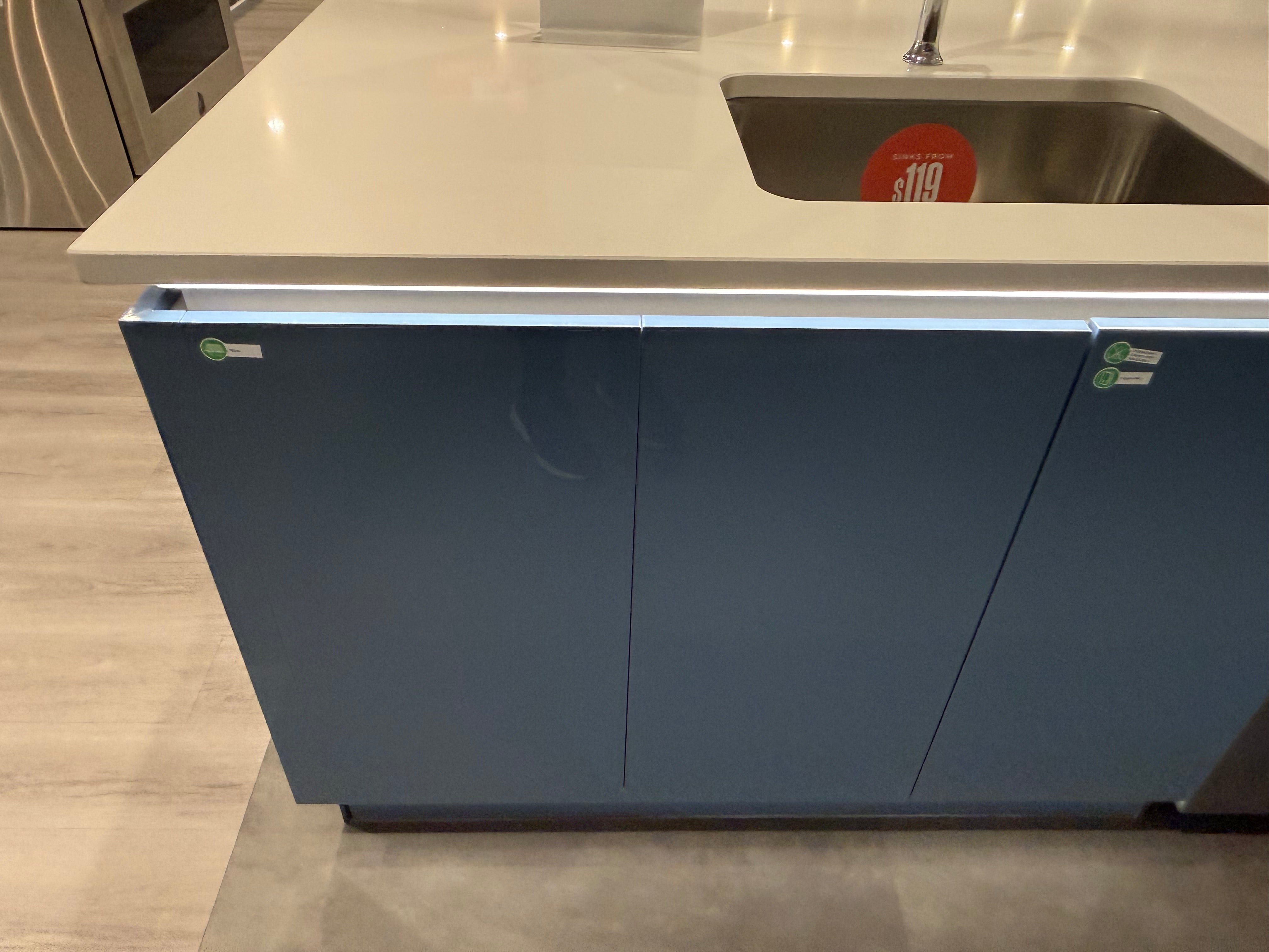 Wren Infinity Plus Blue Gloss Handleless Kitchen