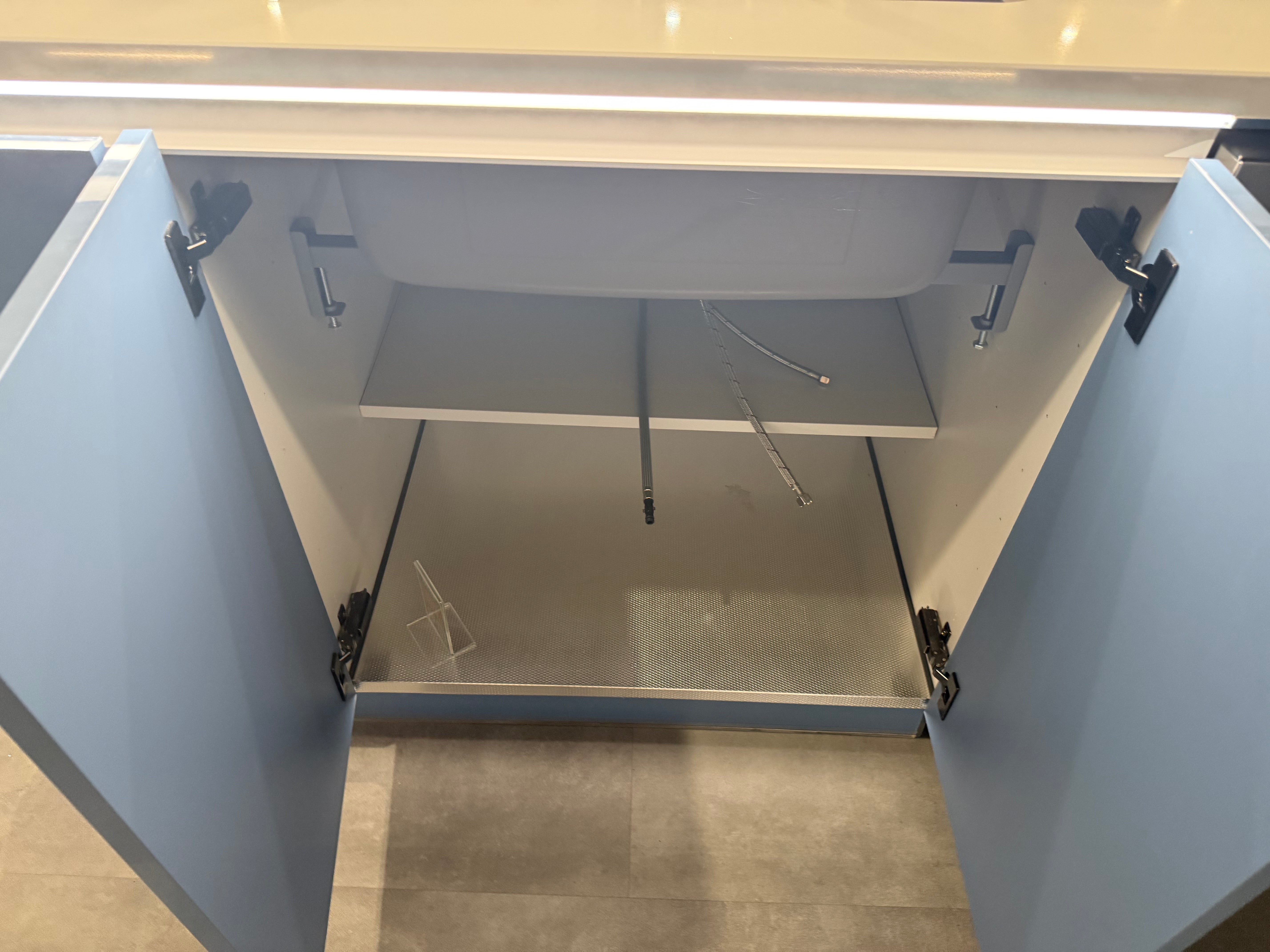 Wren Infinity Plus Blue Gloss Handleless Kitchen