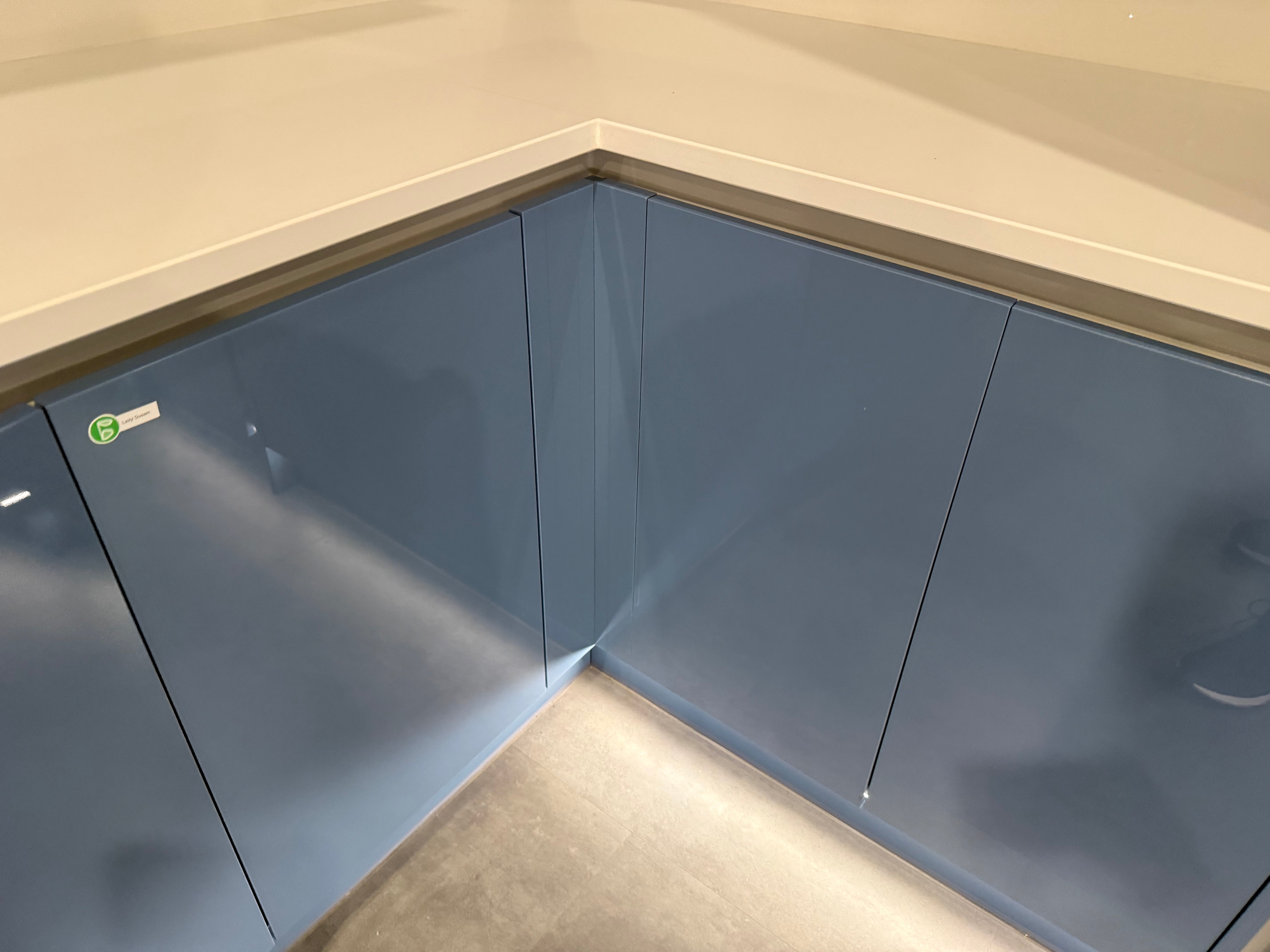 Wren Infinity Plus Blue Gloss Handleless Kitchen