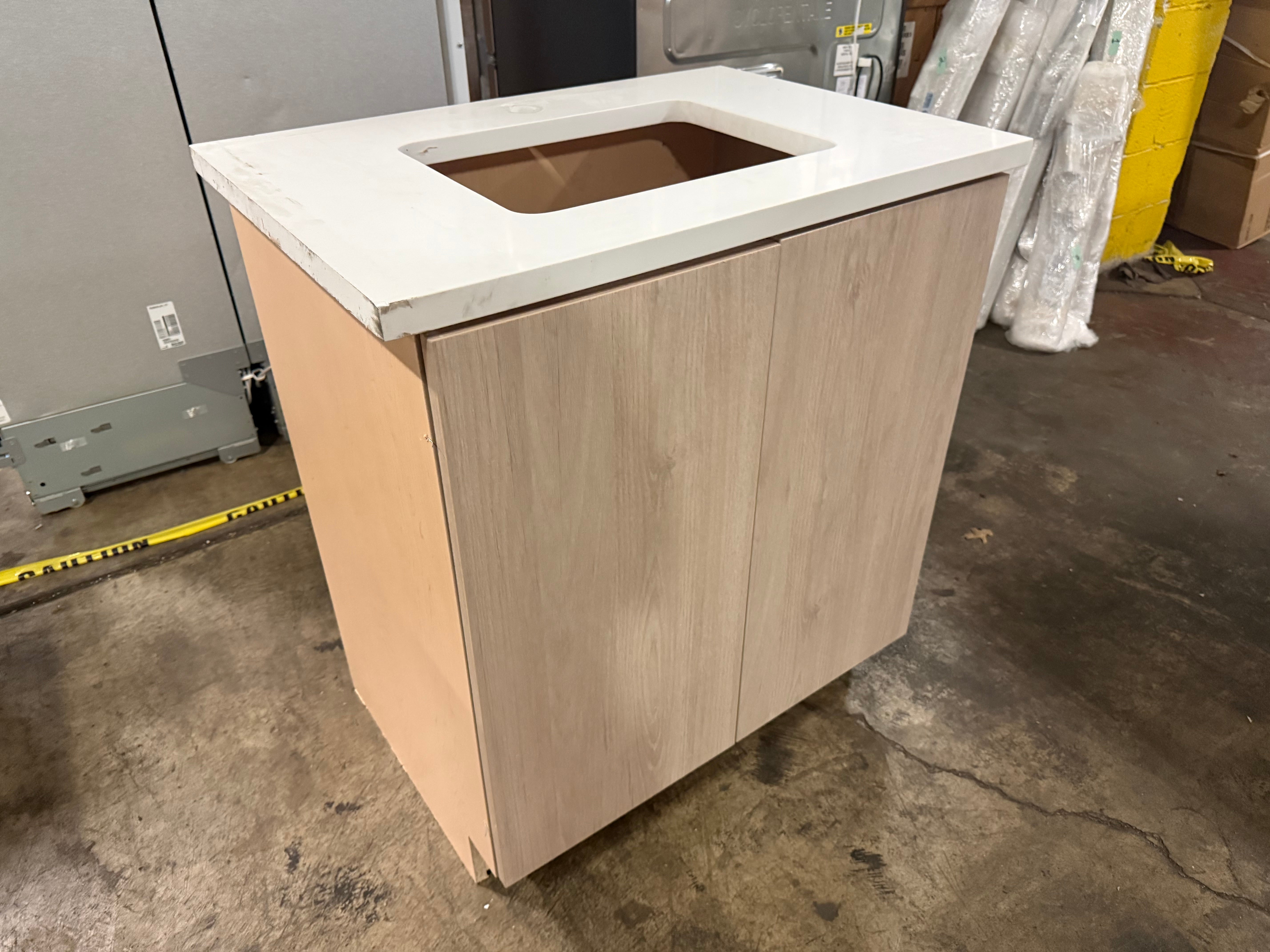 High-end 30 inch wood grain vanity for luxury bathrooms and powder rooms