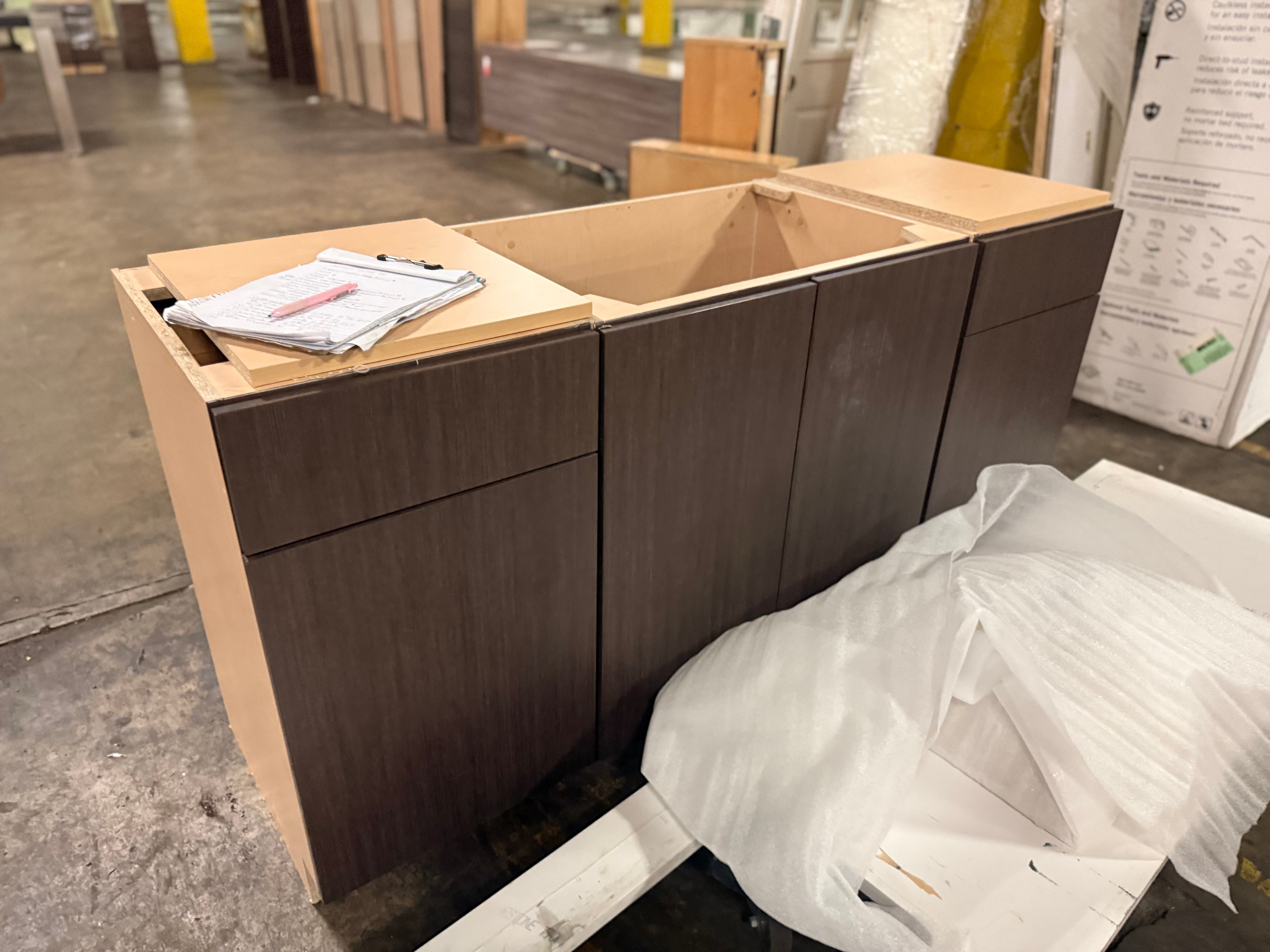 Cabico 100" Rich Oak Wood Grain Laminate Single Vanity