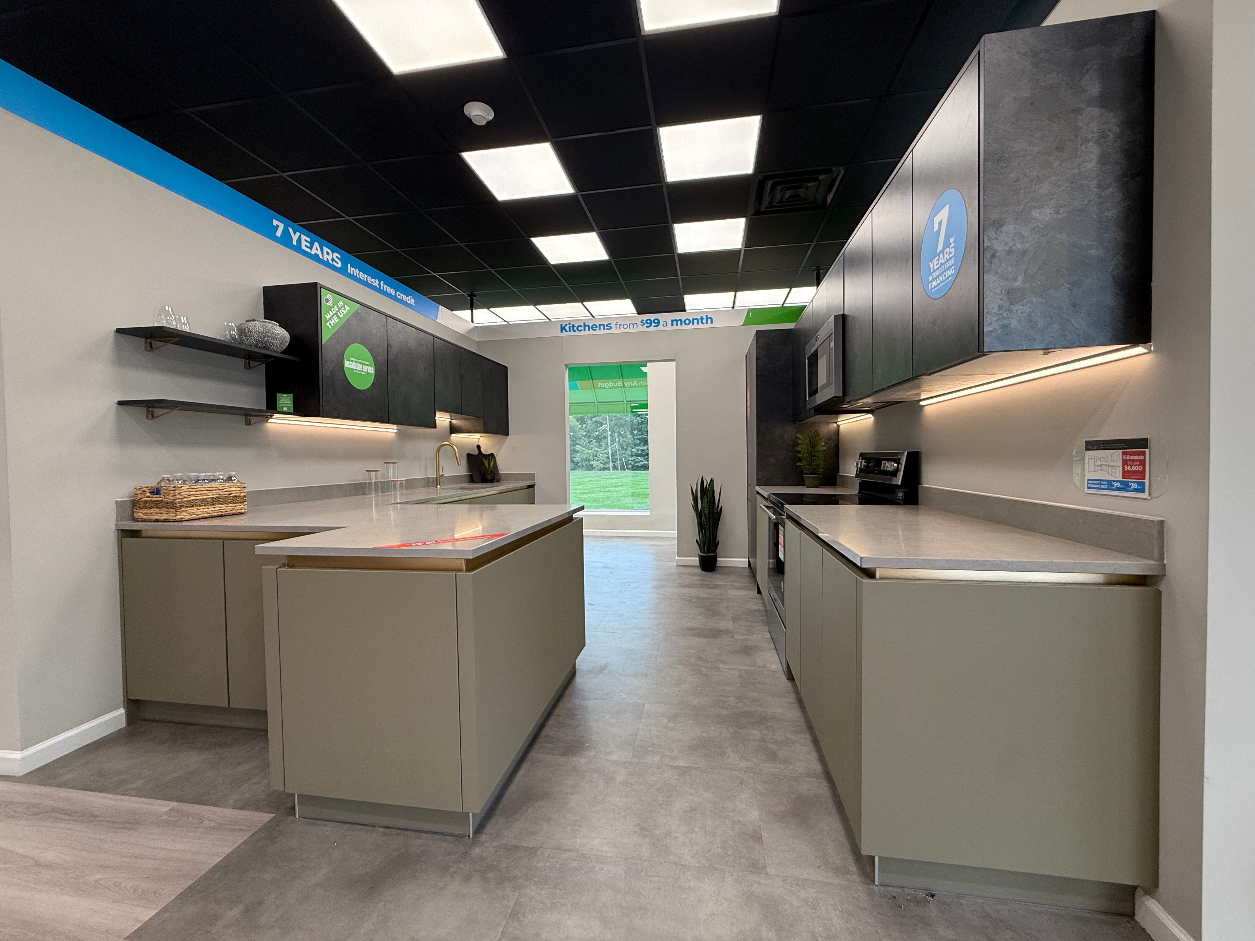 Wren Milano Matte Metallic Night and Olive Green Kitchen