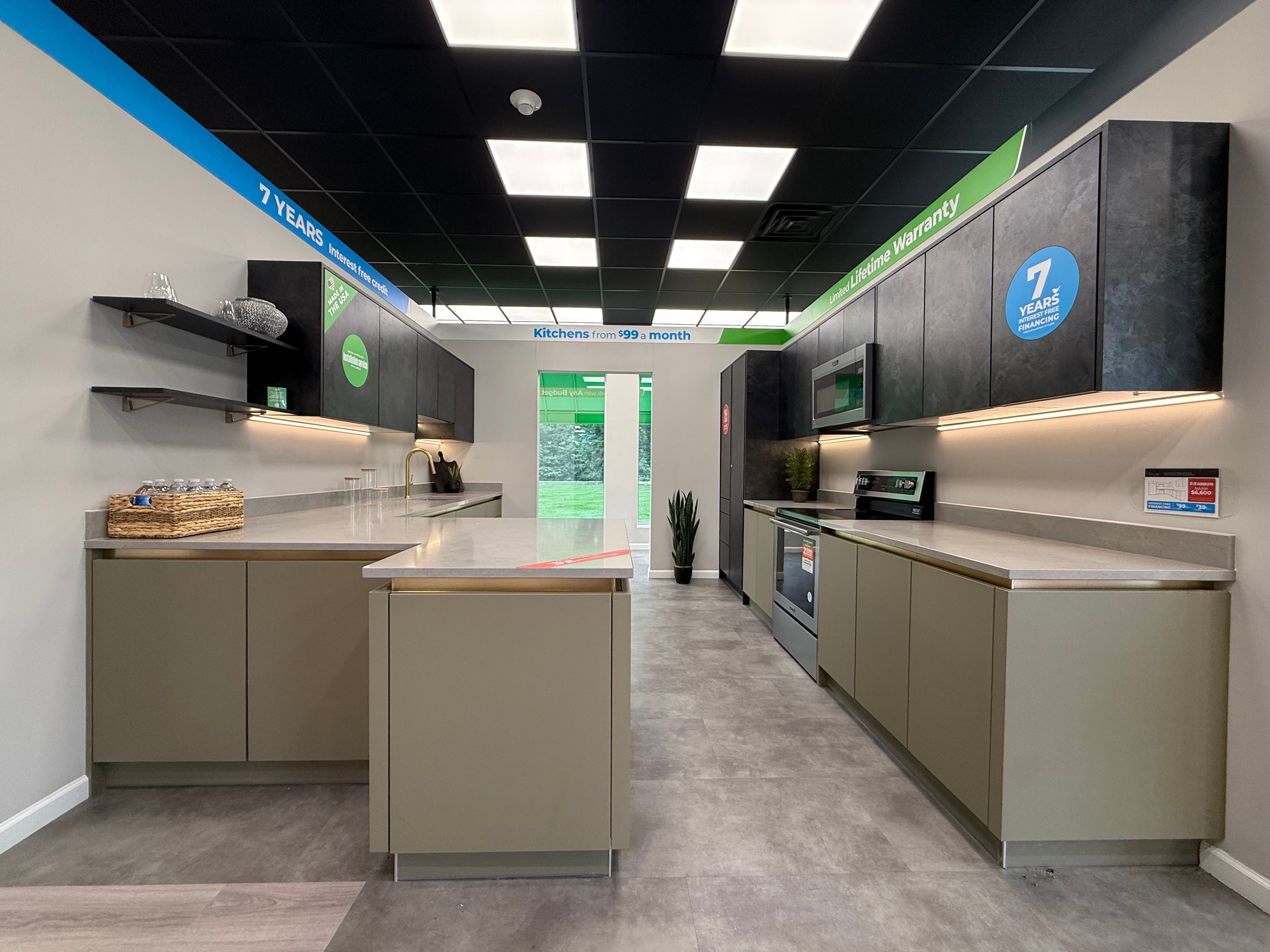 Wren Milano Matte Metallic Night and Olive Green Kitchen