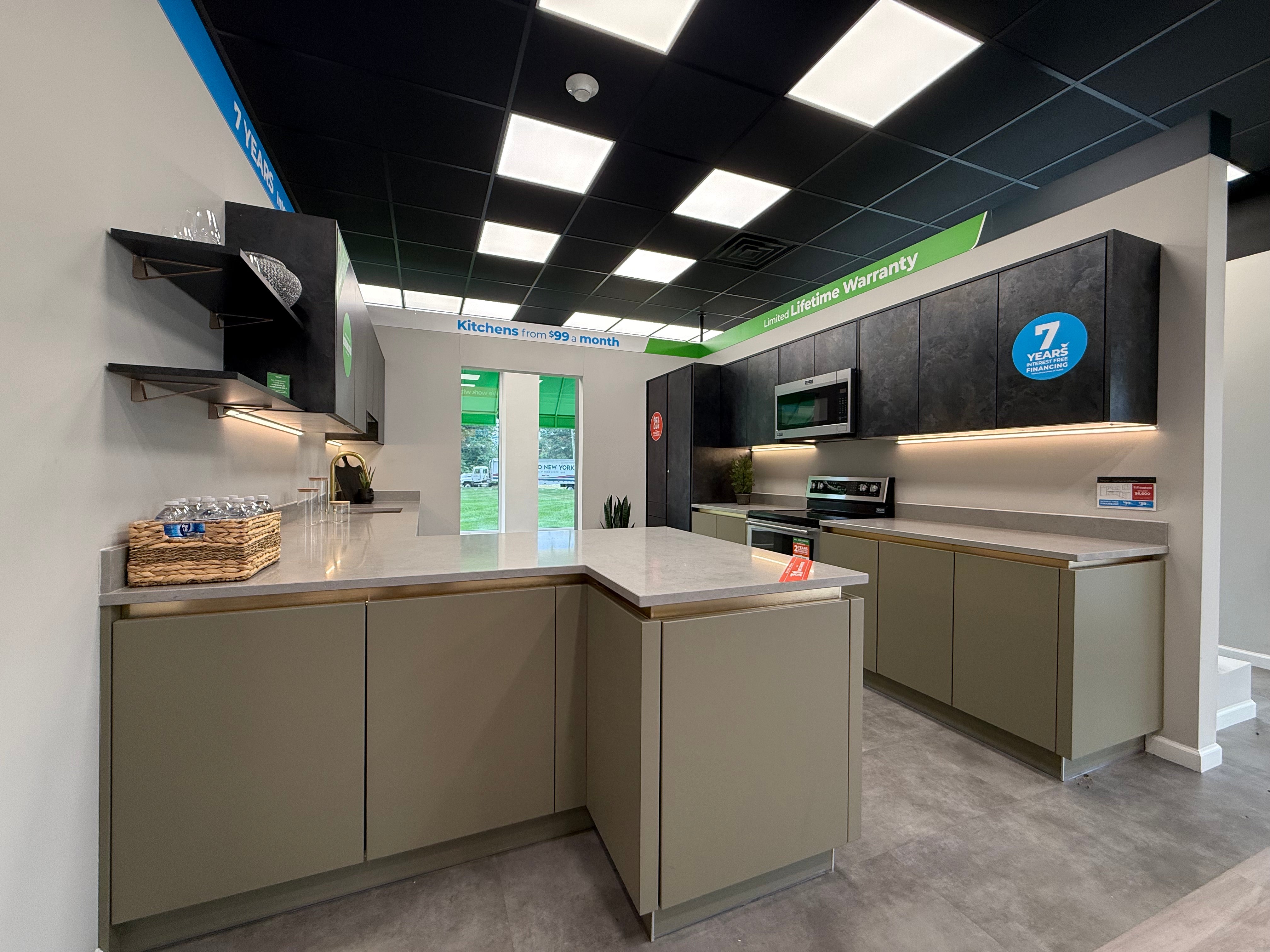 Wren Milano Matte Metallic Night and Olive Green Kitchen