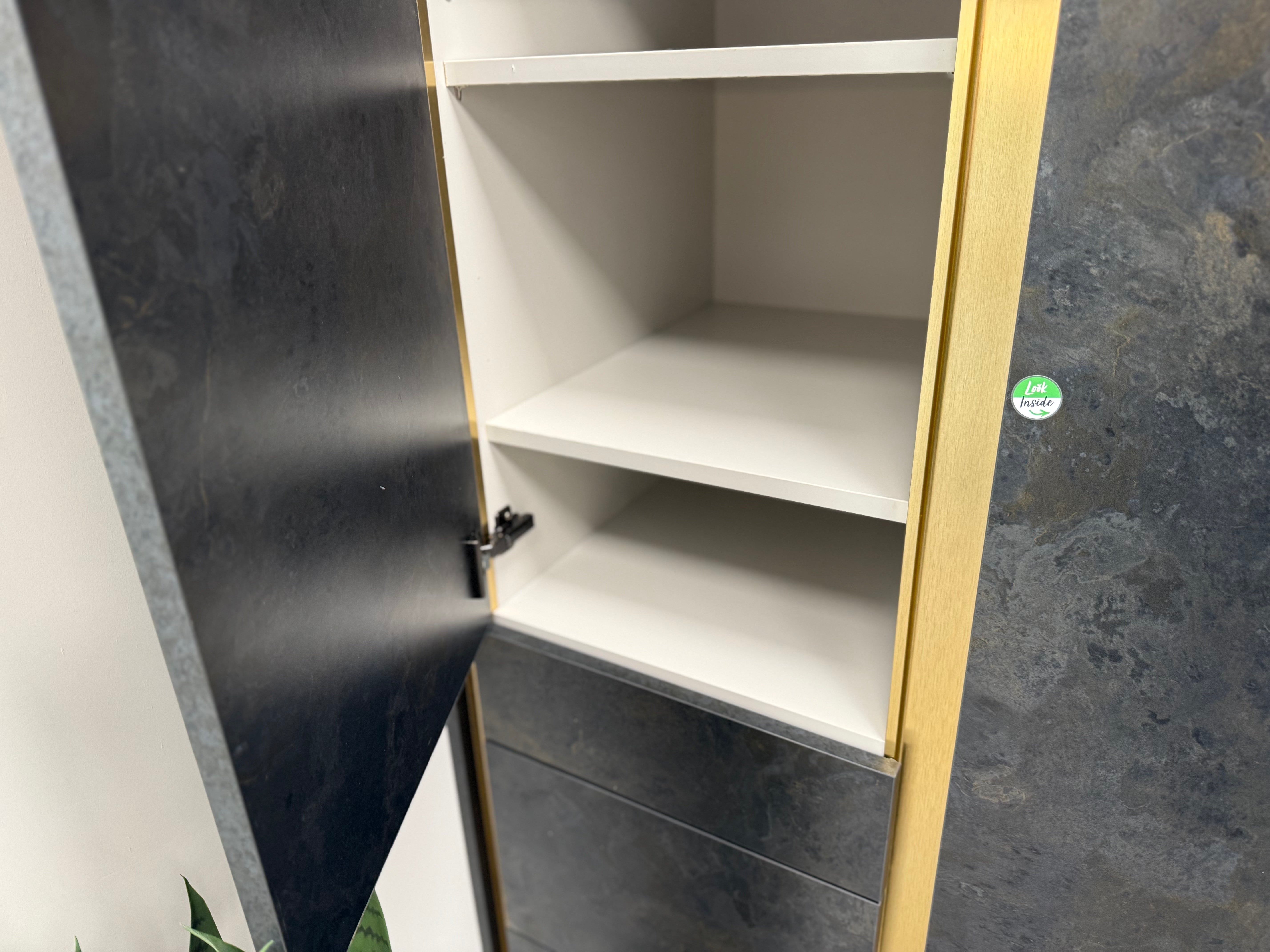 Wren Milano Matte Metallic Night and Olive Green Kitchen