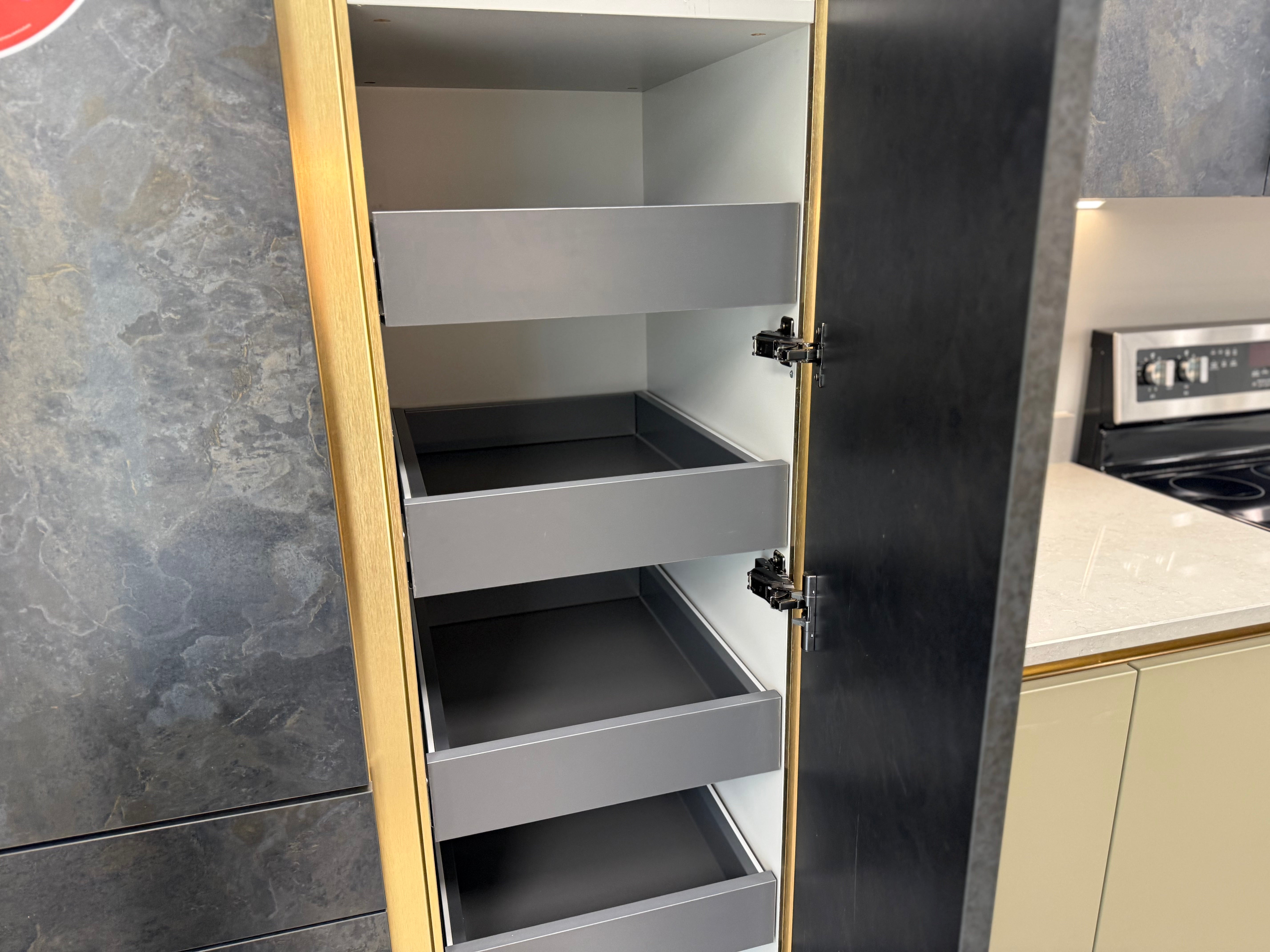 Wren Milano Matte Metallic Night and Olive Green Kitchen