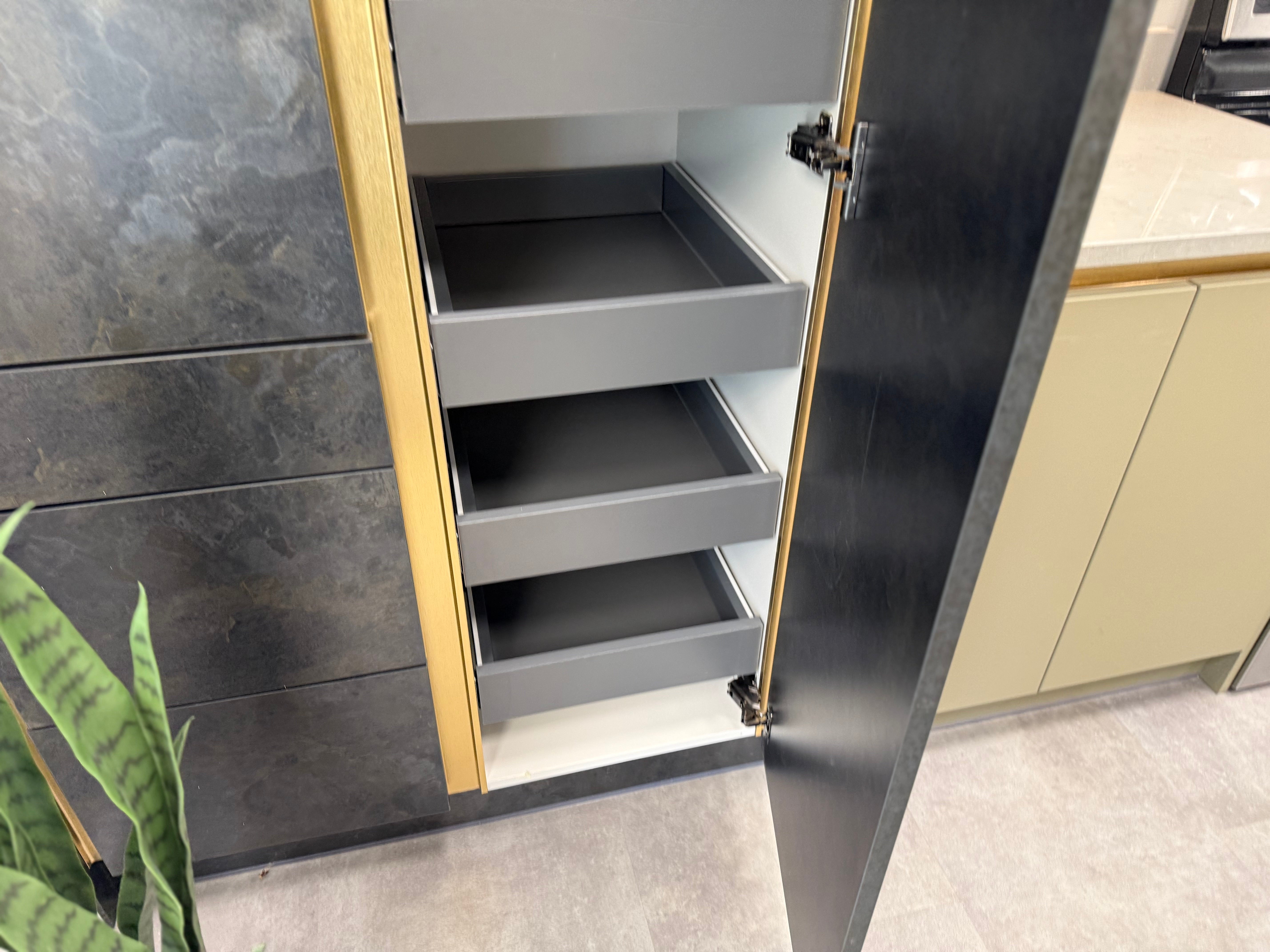 Wren Milano Matte Metallic Night and Olive Green Kitchen