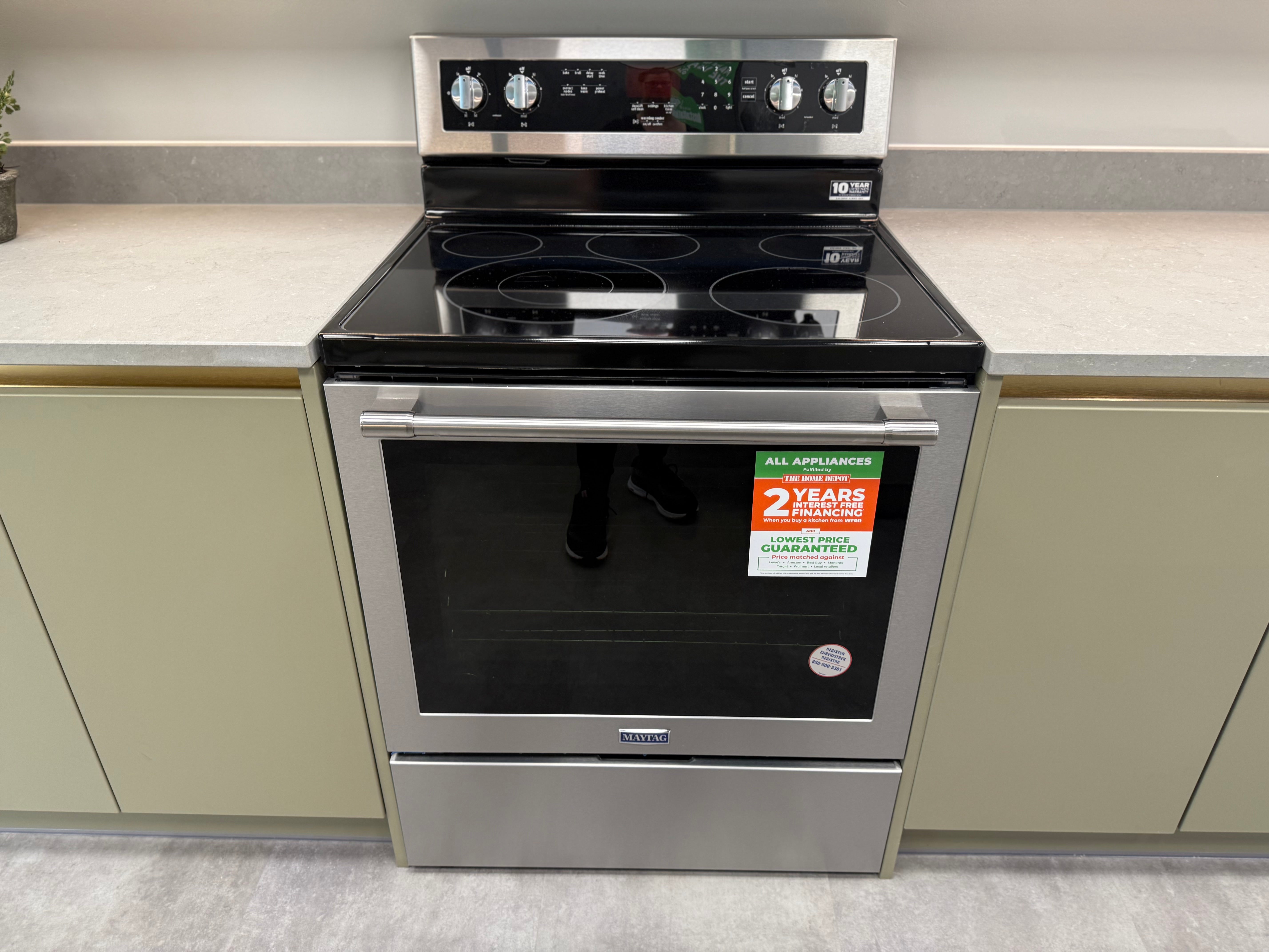 Wren Milano Matte Metallic Night and Olive Green Kitchen