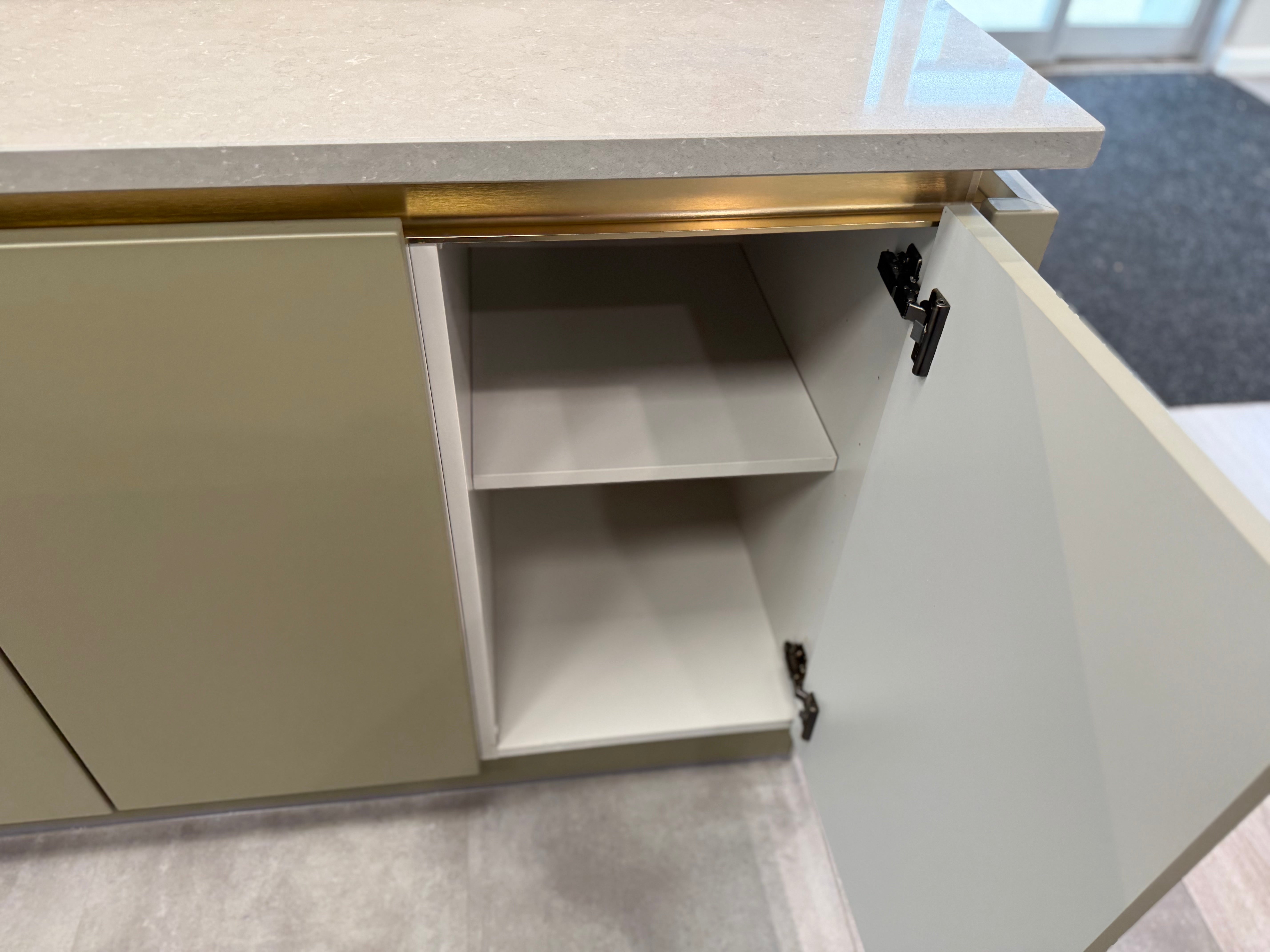 Wren Milano Matte Metallic Night and Olive Green Kitchen