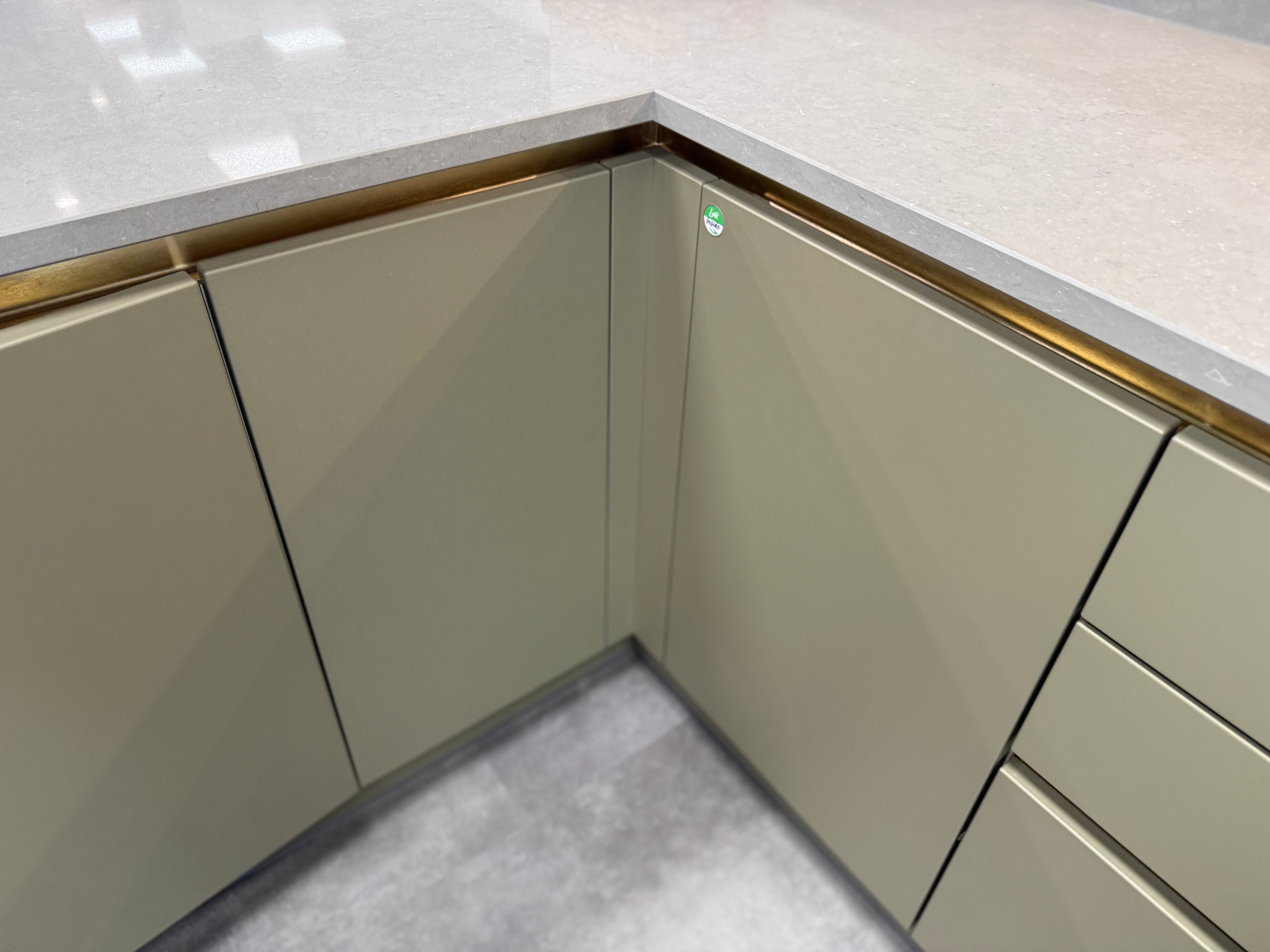 Wren Milano Matte Metallic Night and Olive Green Kitchen