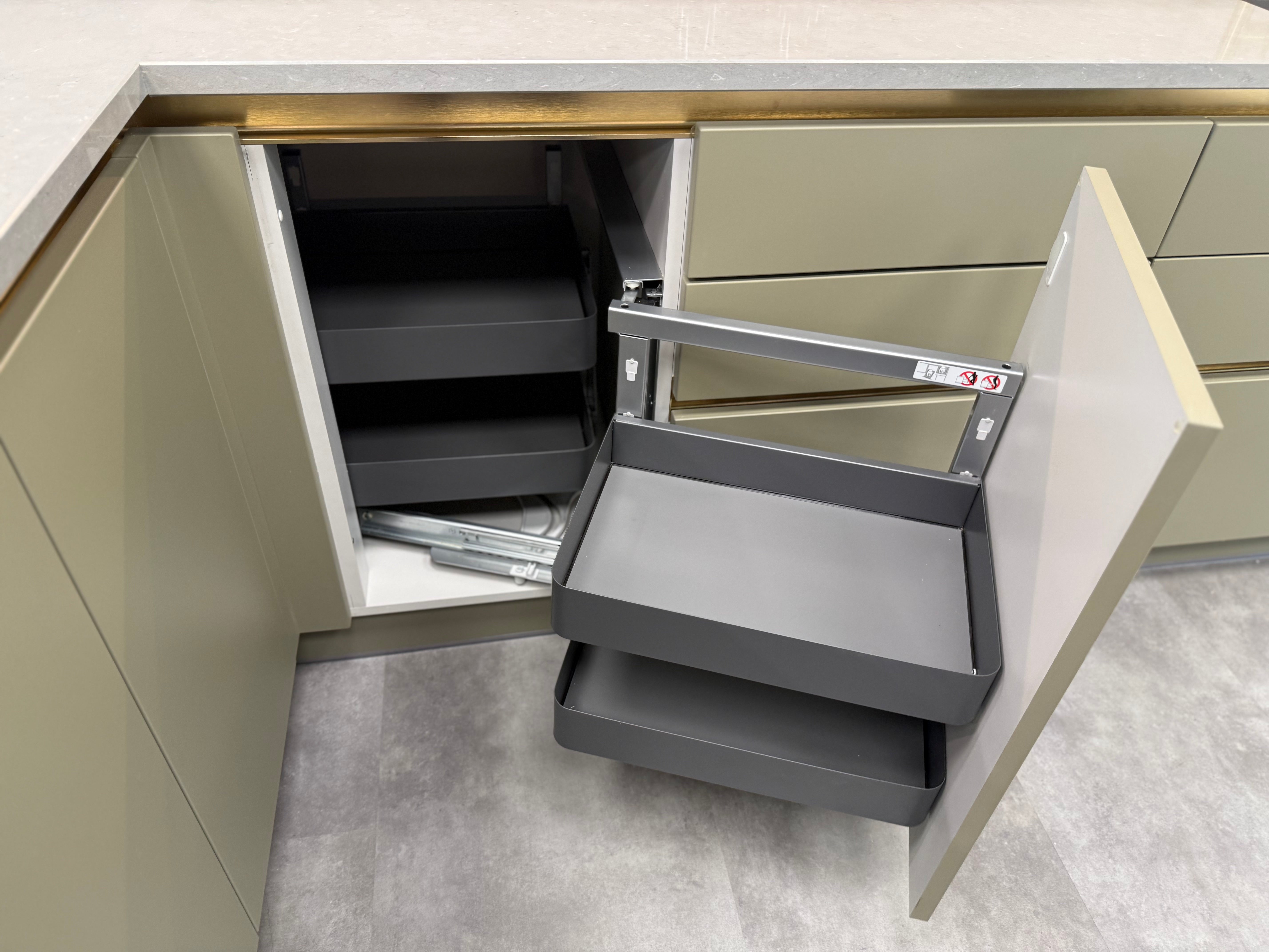 Wren Milano Matte Metallic Night and Olive Green Kitchen