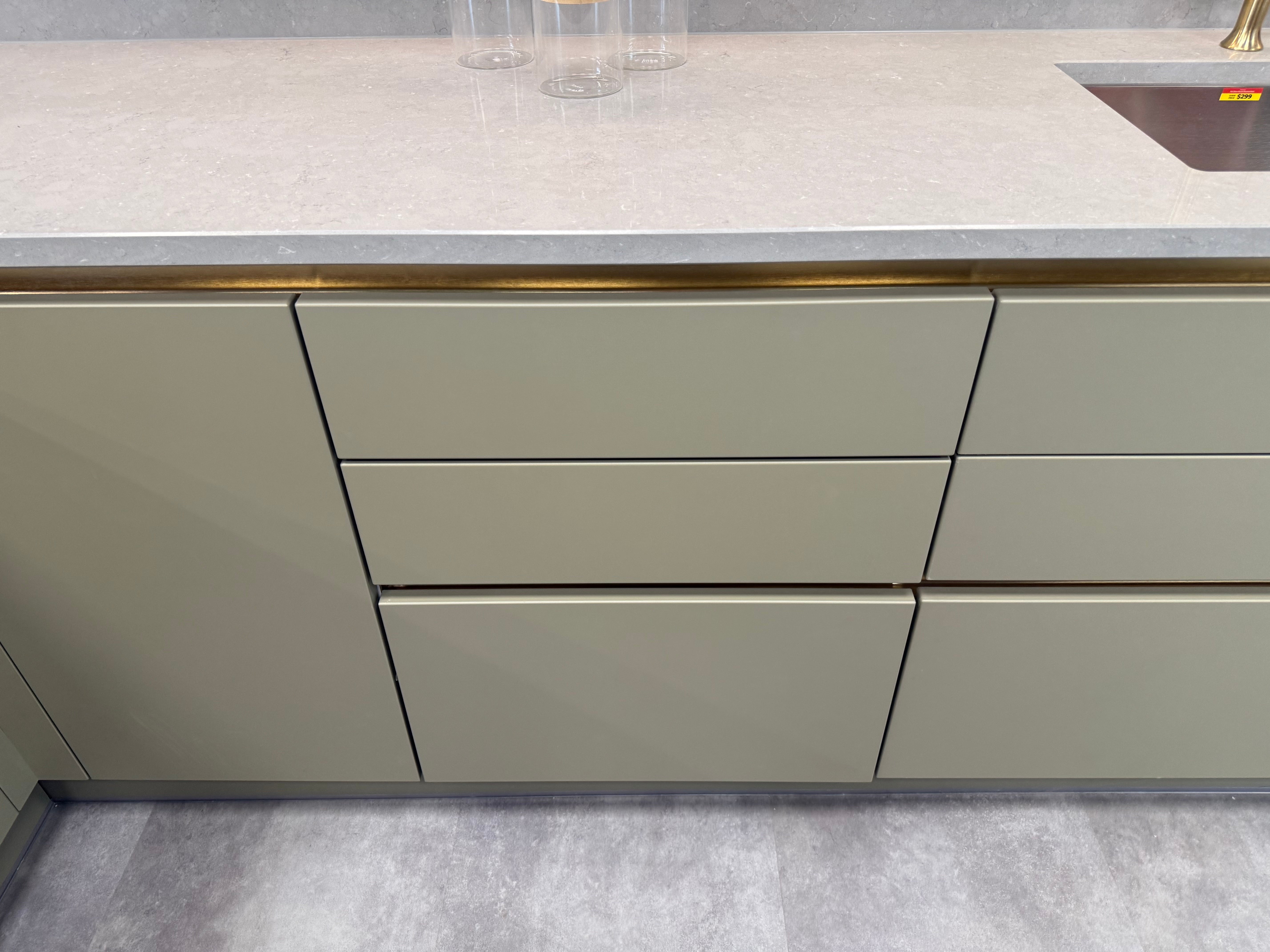 Wren Milano Matte Metallic Night and Olive Green Kitchen