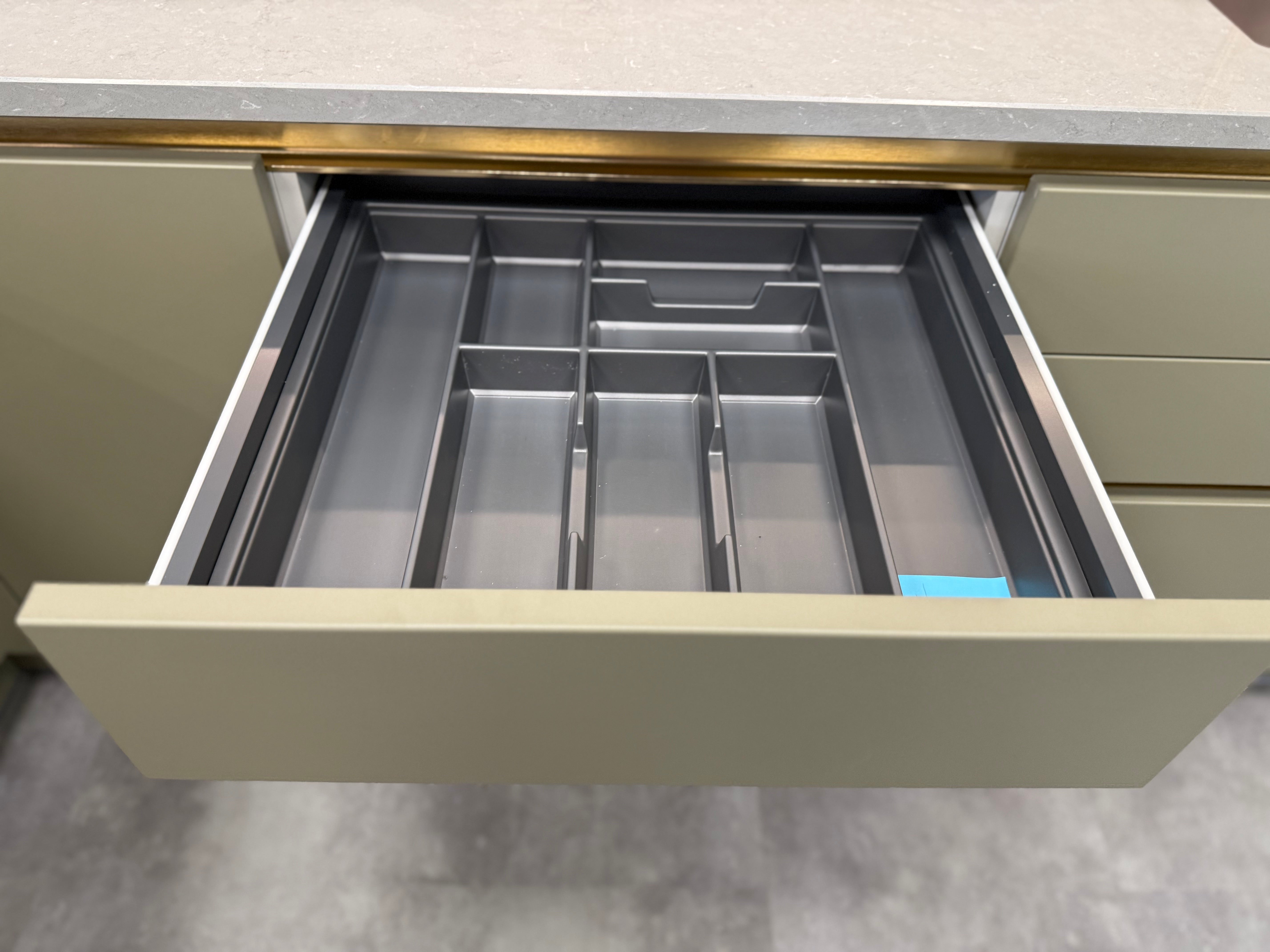 Wren Milano Matte Metallic Night and Olive Green Kitchen