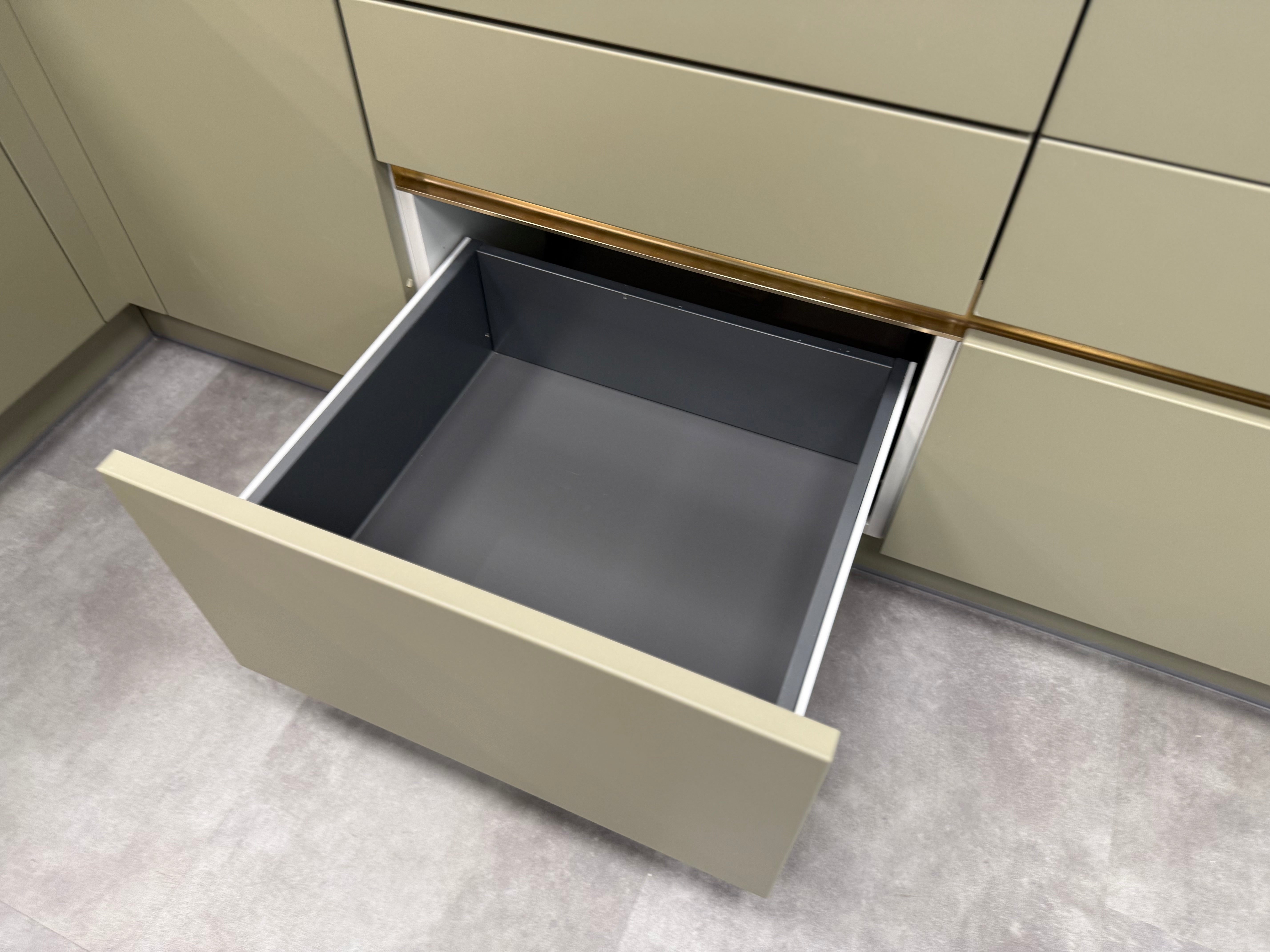 Wren Milano Matte Metallic Night and Olive Green Kitchen