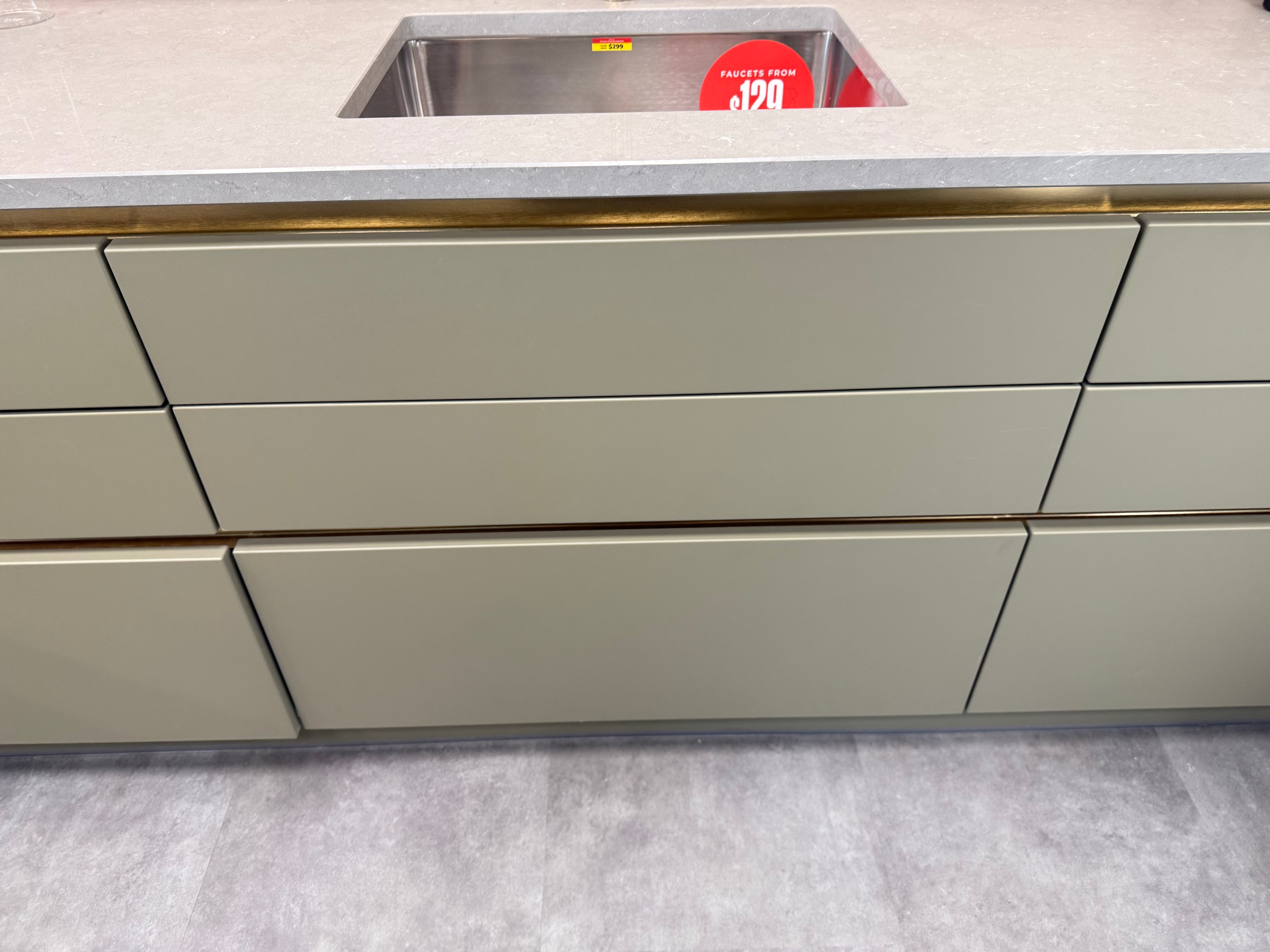 Wren Milano Matte Metallic Night and Olive Green Kitchen