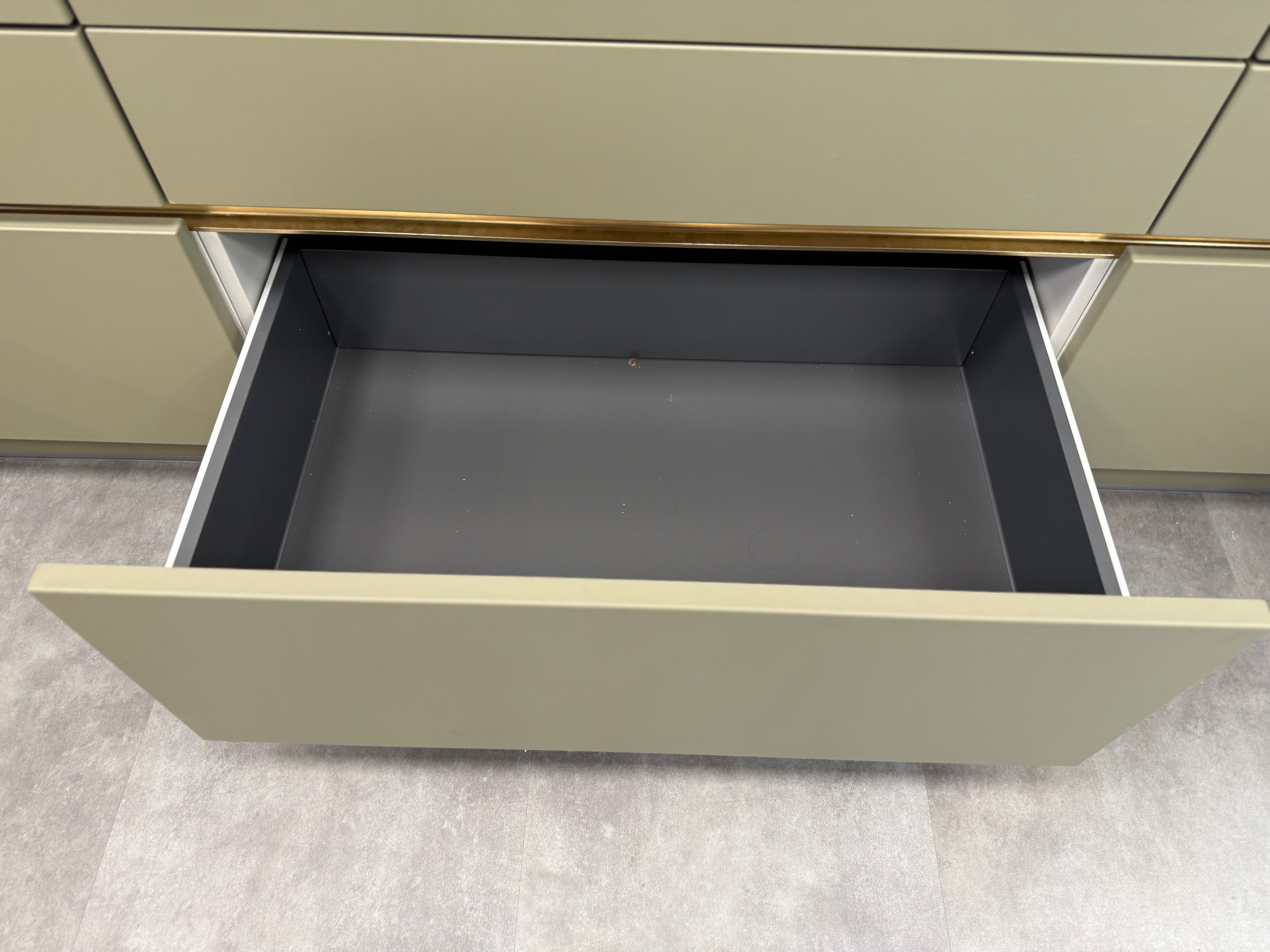 Wren Milano Matte Metallic Night and Olive Green Kitchen