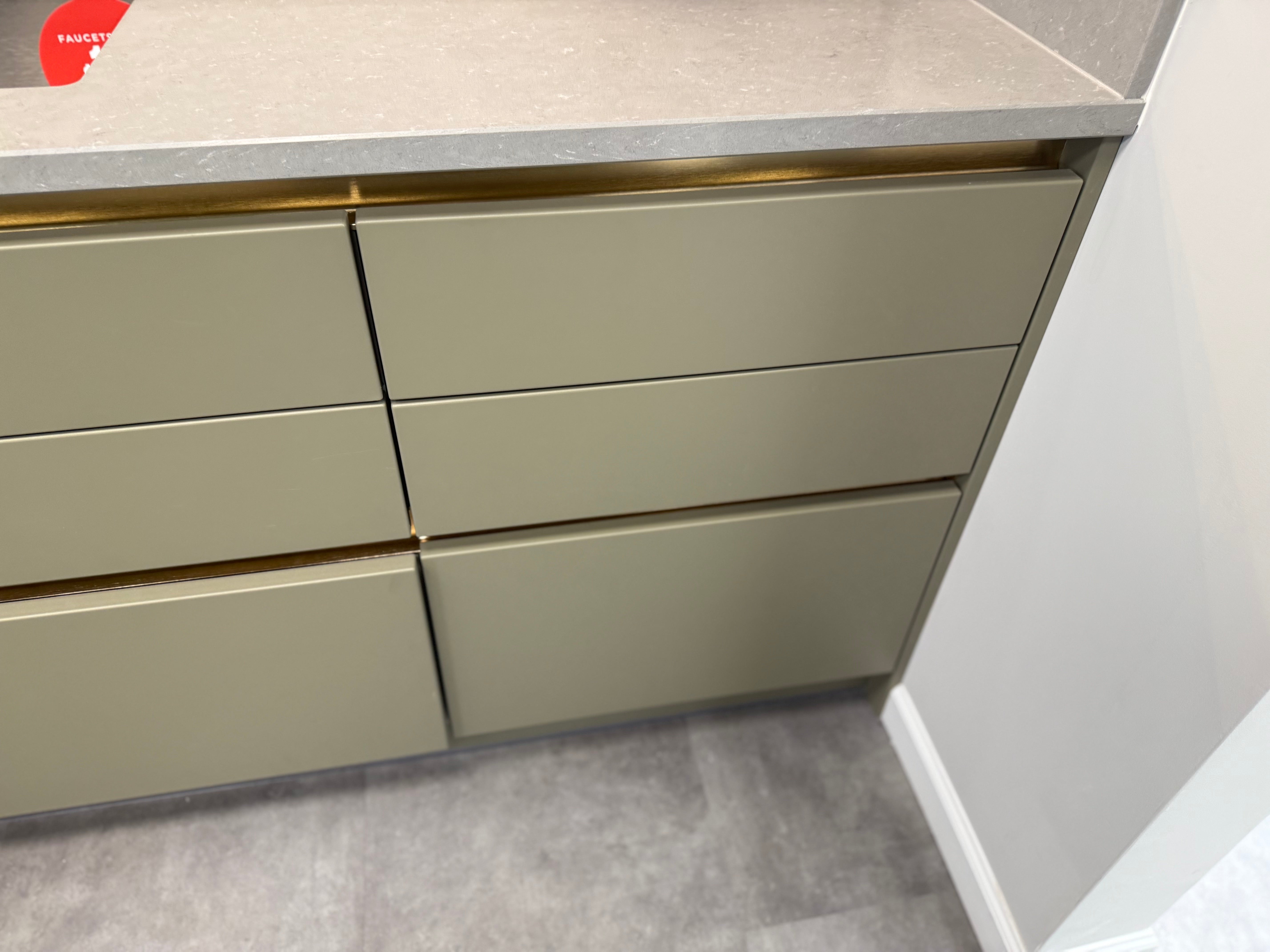 Wren Milano Matte Metallic Night and Olive Green Kitchen