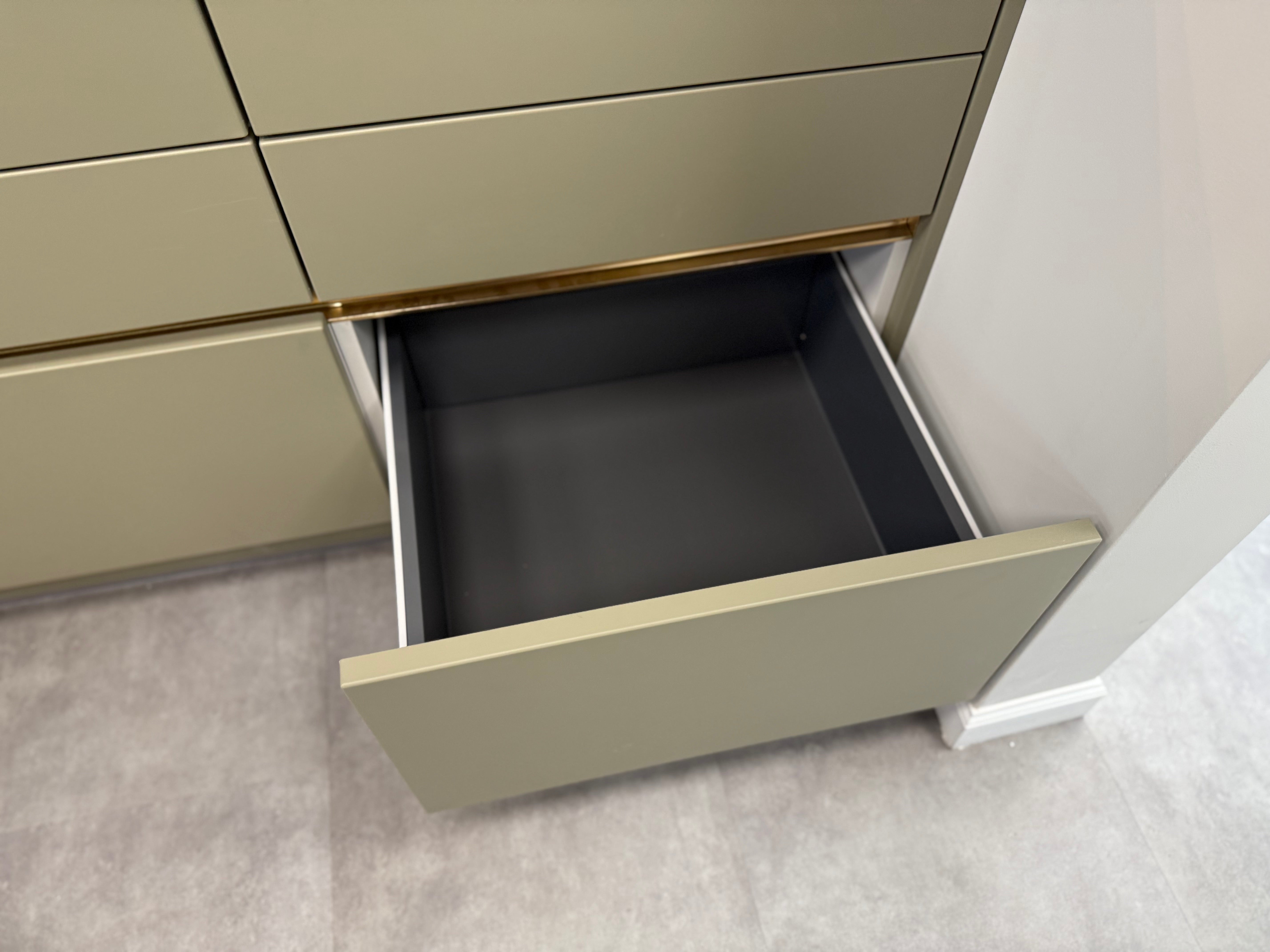 Wren Milano Matte Metallic Night and Olive Green Kitchen