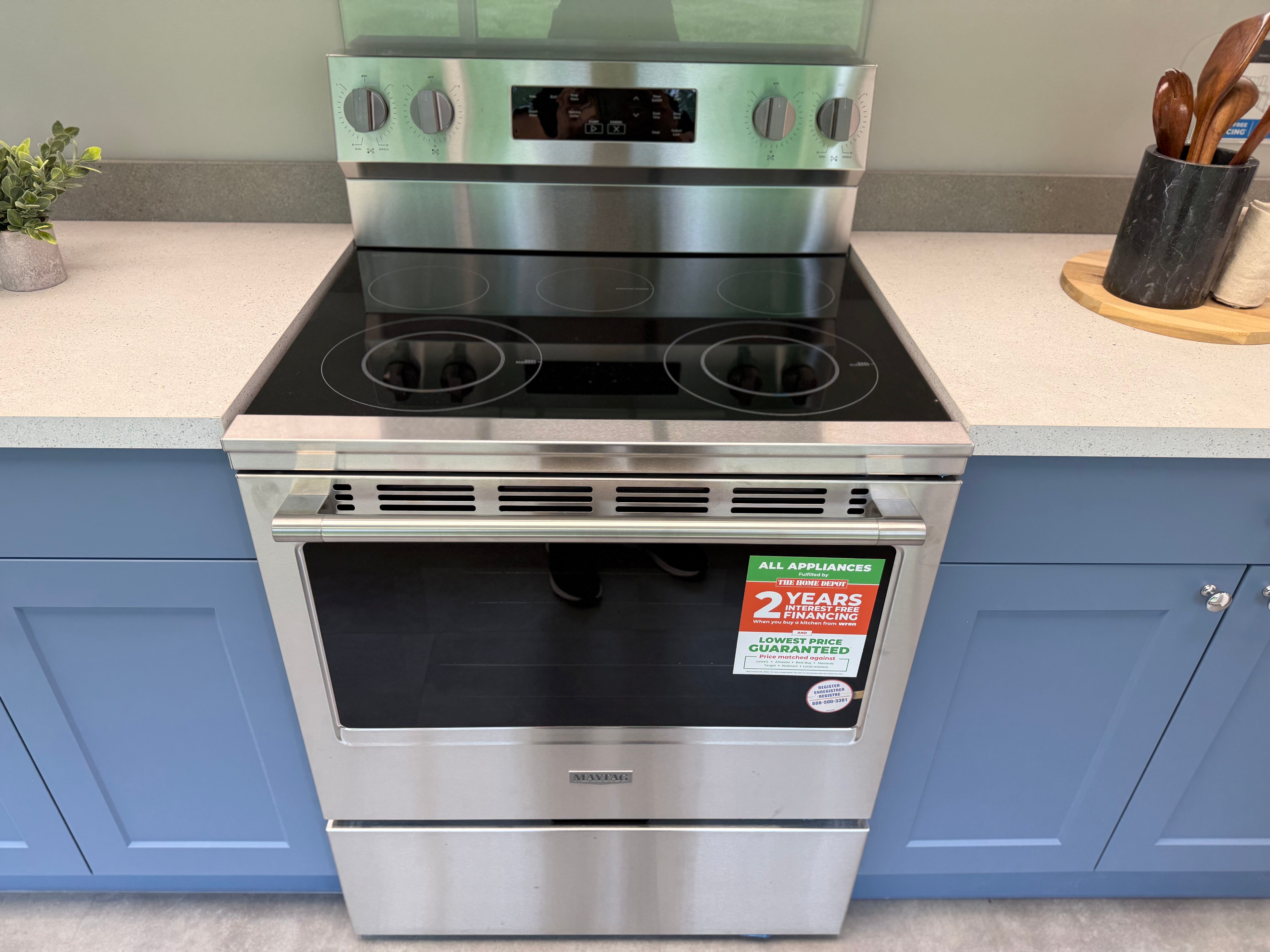 Wren Shaker Chelsea Juratek Matte Smoke Blue Kitchen Wall