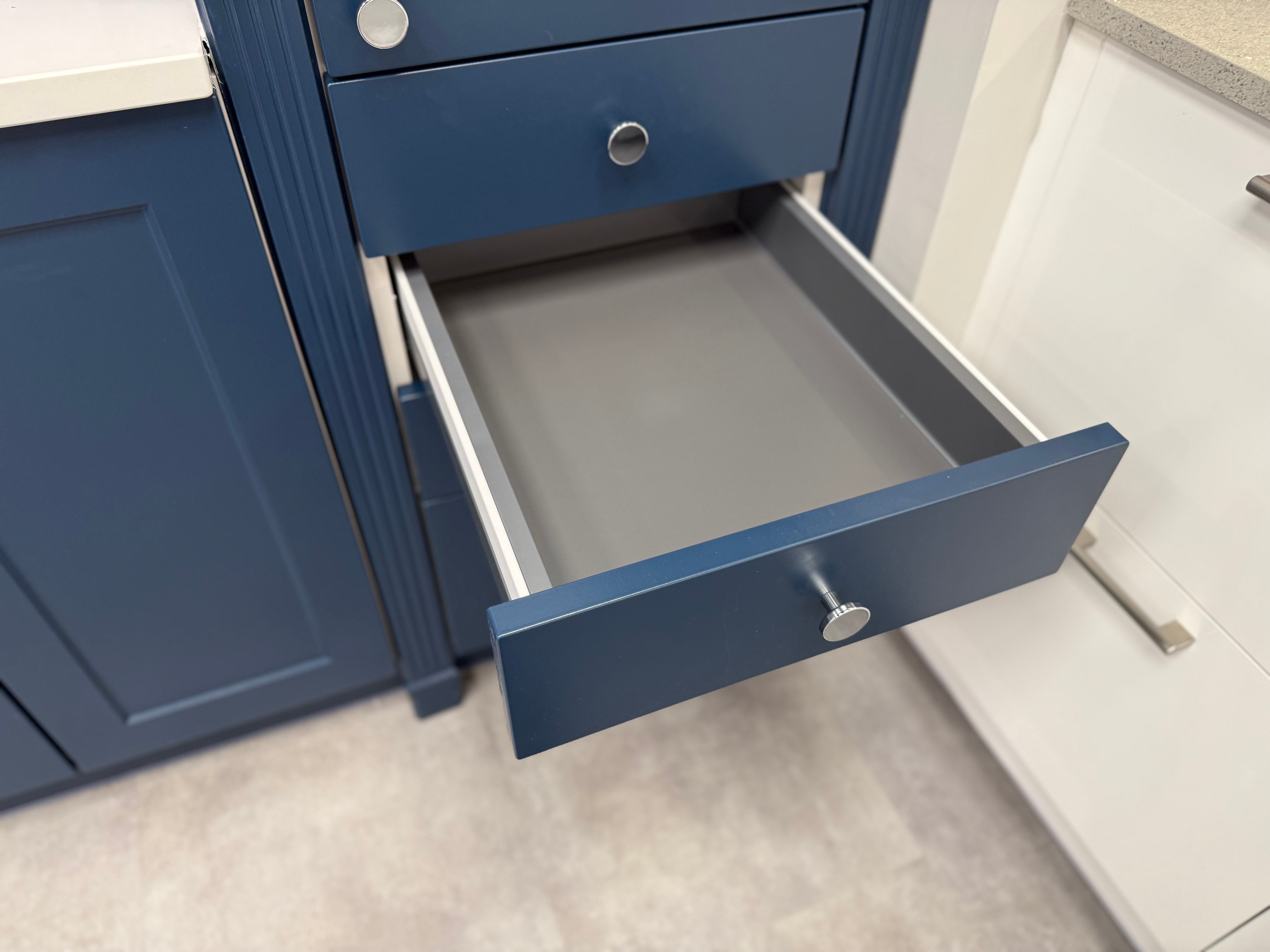 Wren Shaker Chelsea Juratek Matte Sapphire Blue Cooking Wall