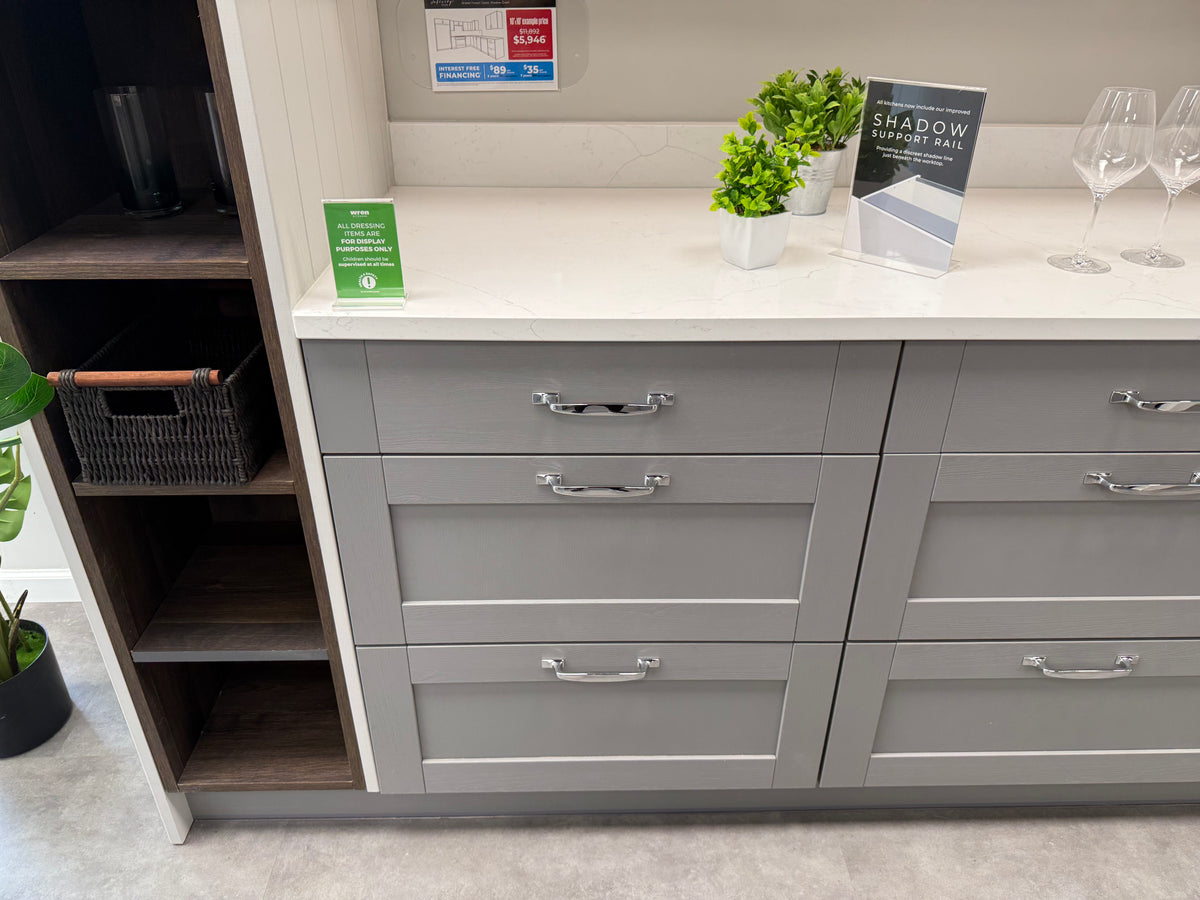 Wren Shaker Forest Classic Dust Gray & Shadow Grain Kitchen