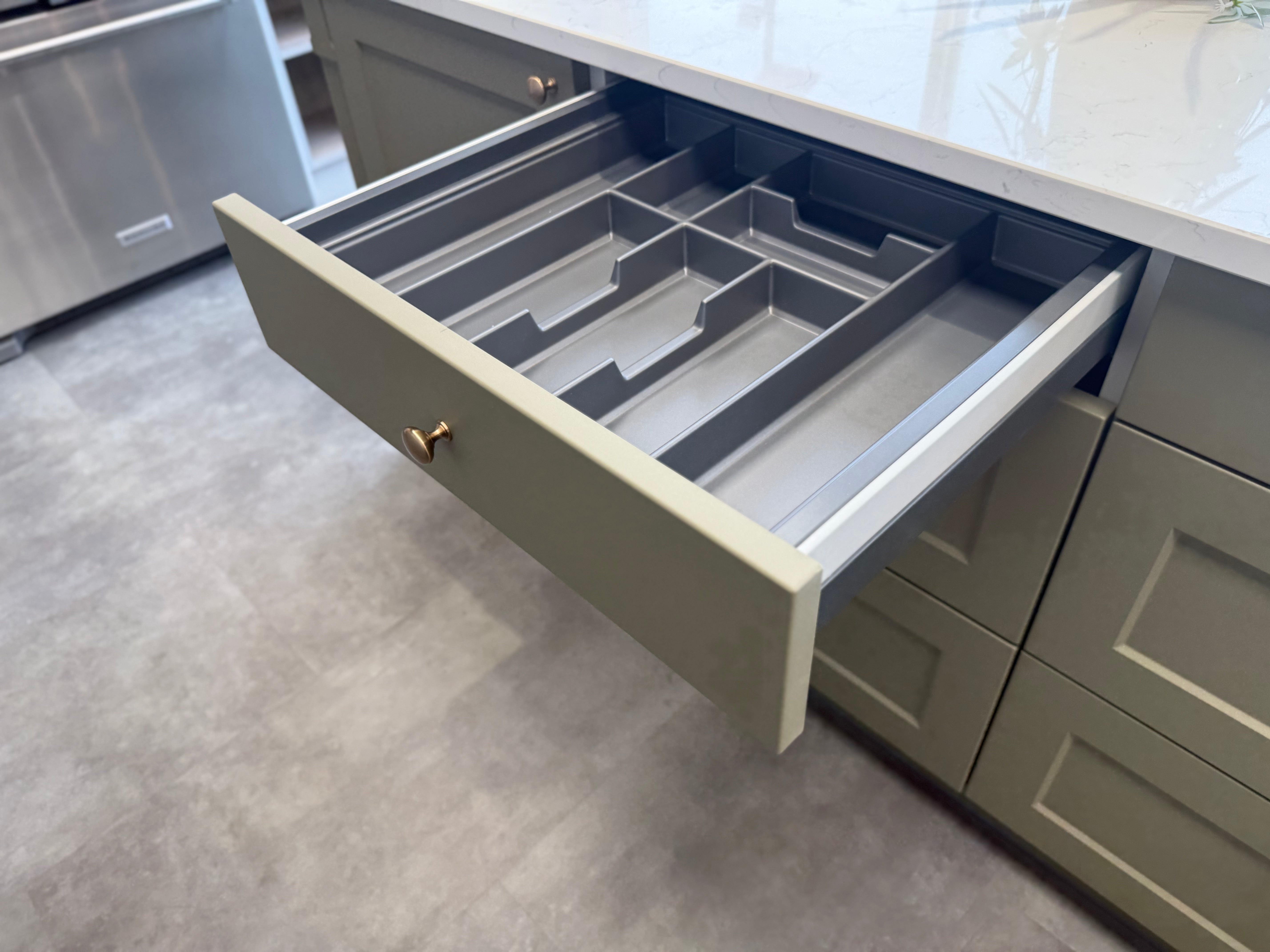 Wren Shaker Chelsea Juratek Mushroom & Olive Green Matte Kitchen