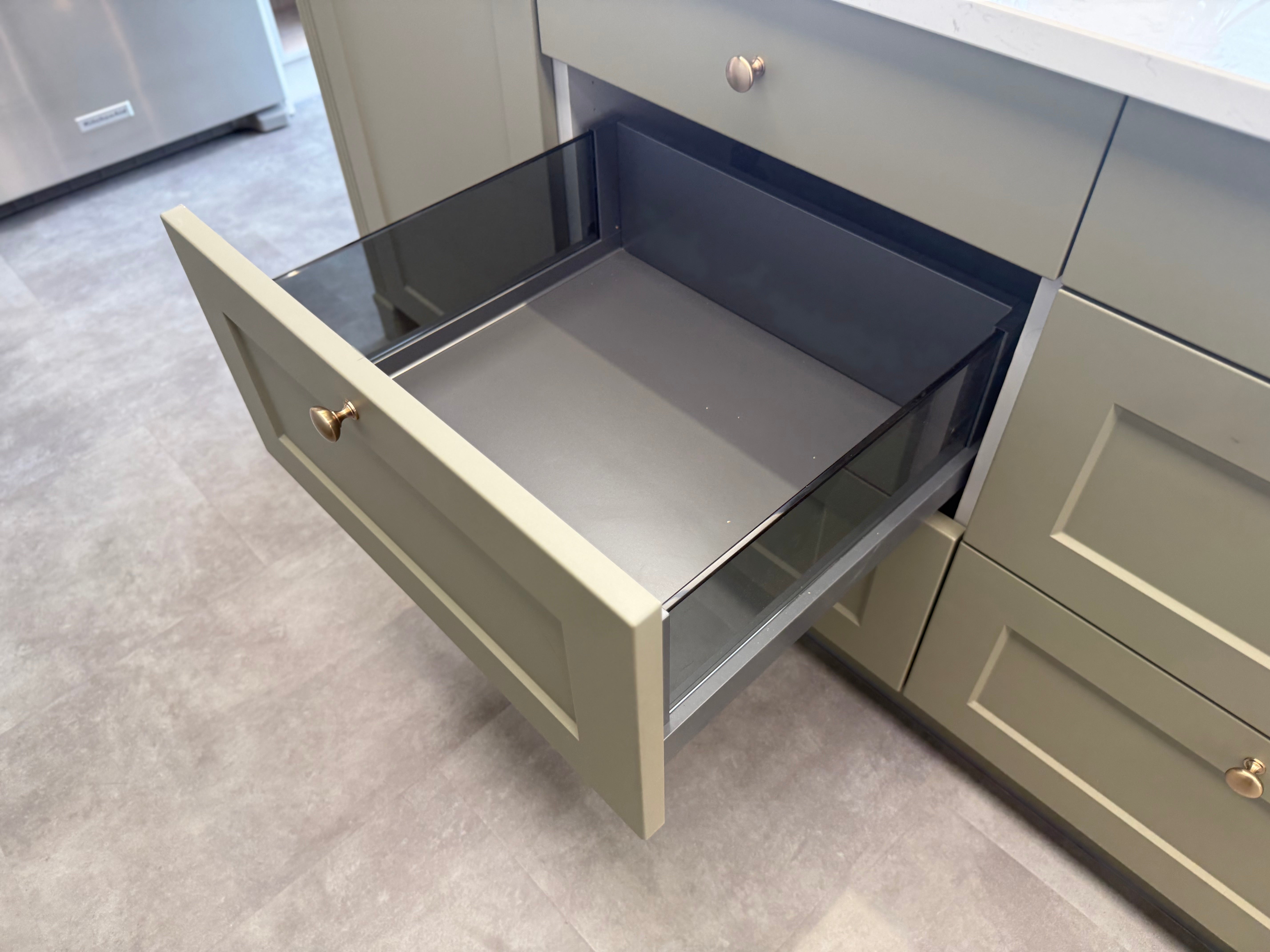 Wren Shaker Chelsea Juratek Mushroom & Olive Green Matte Kitchen