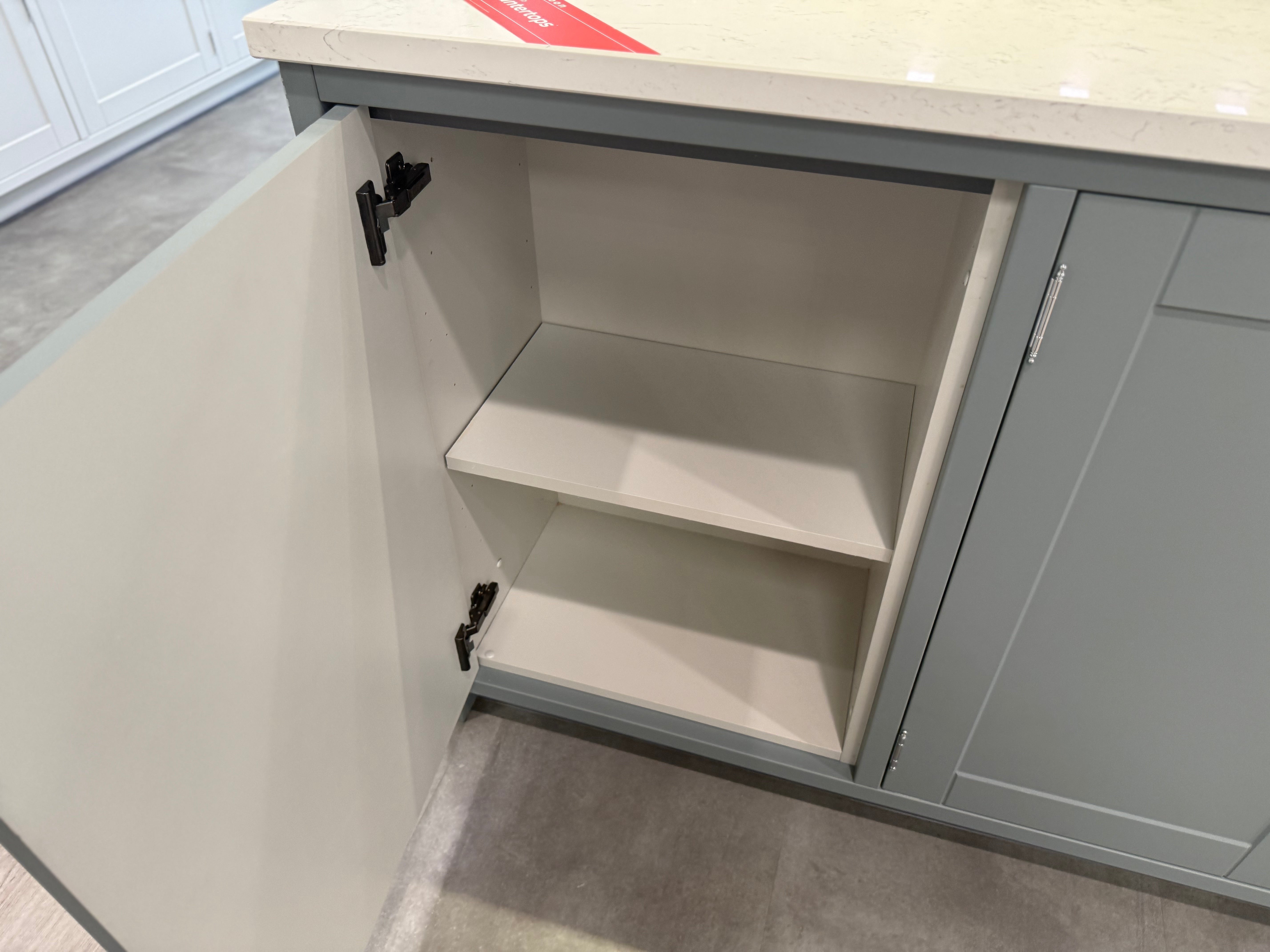 Wren Shaker Classic Juratek Winter Blue & Chalk White Matte Kitchen with Island