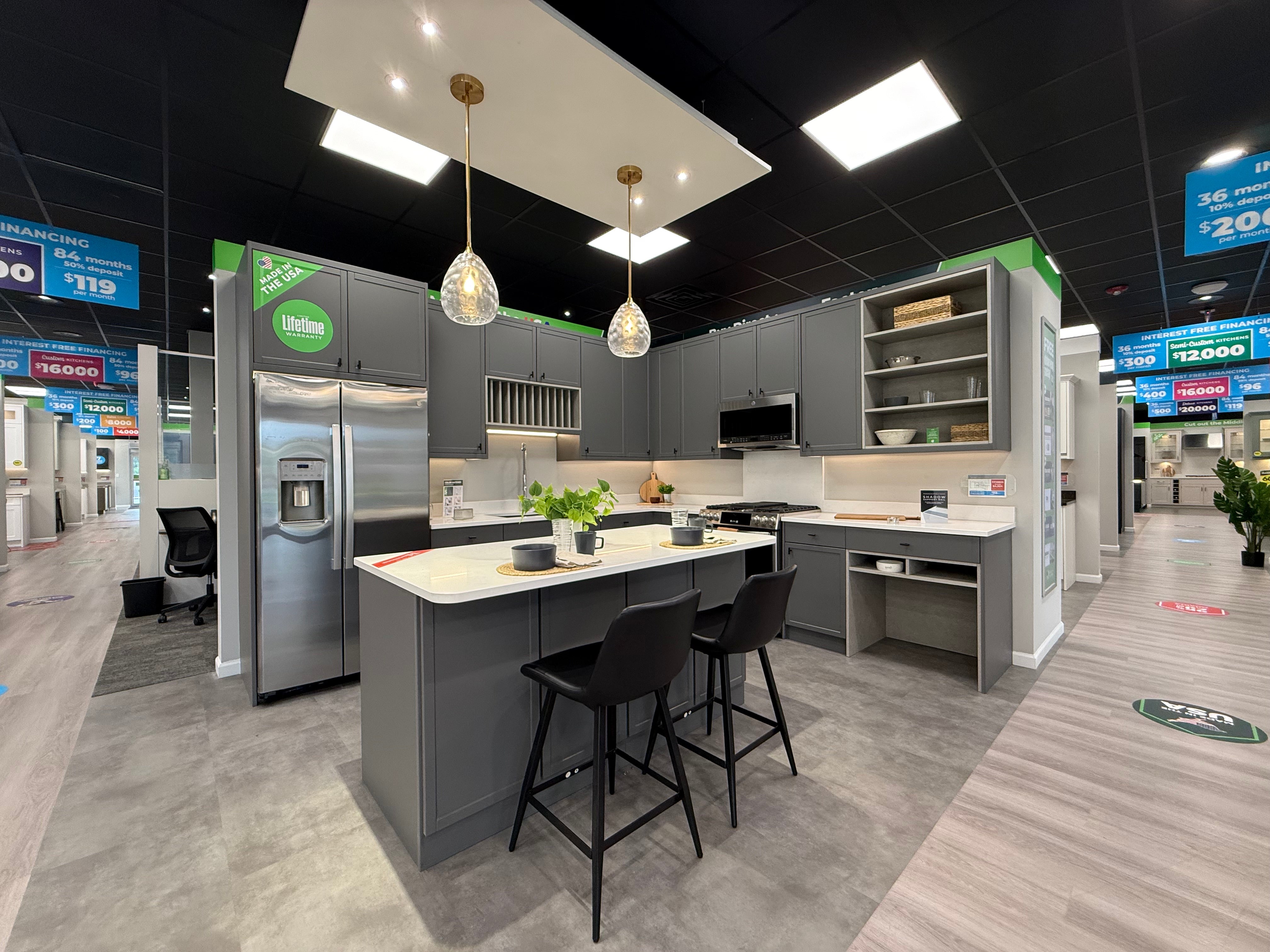 Wren Infinity Shaker Slim Lava Gray Matte Kitchen with Island