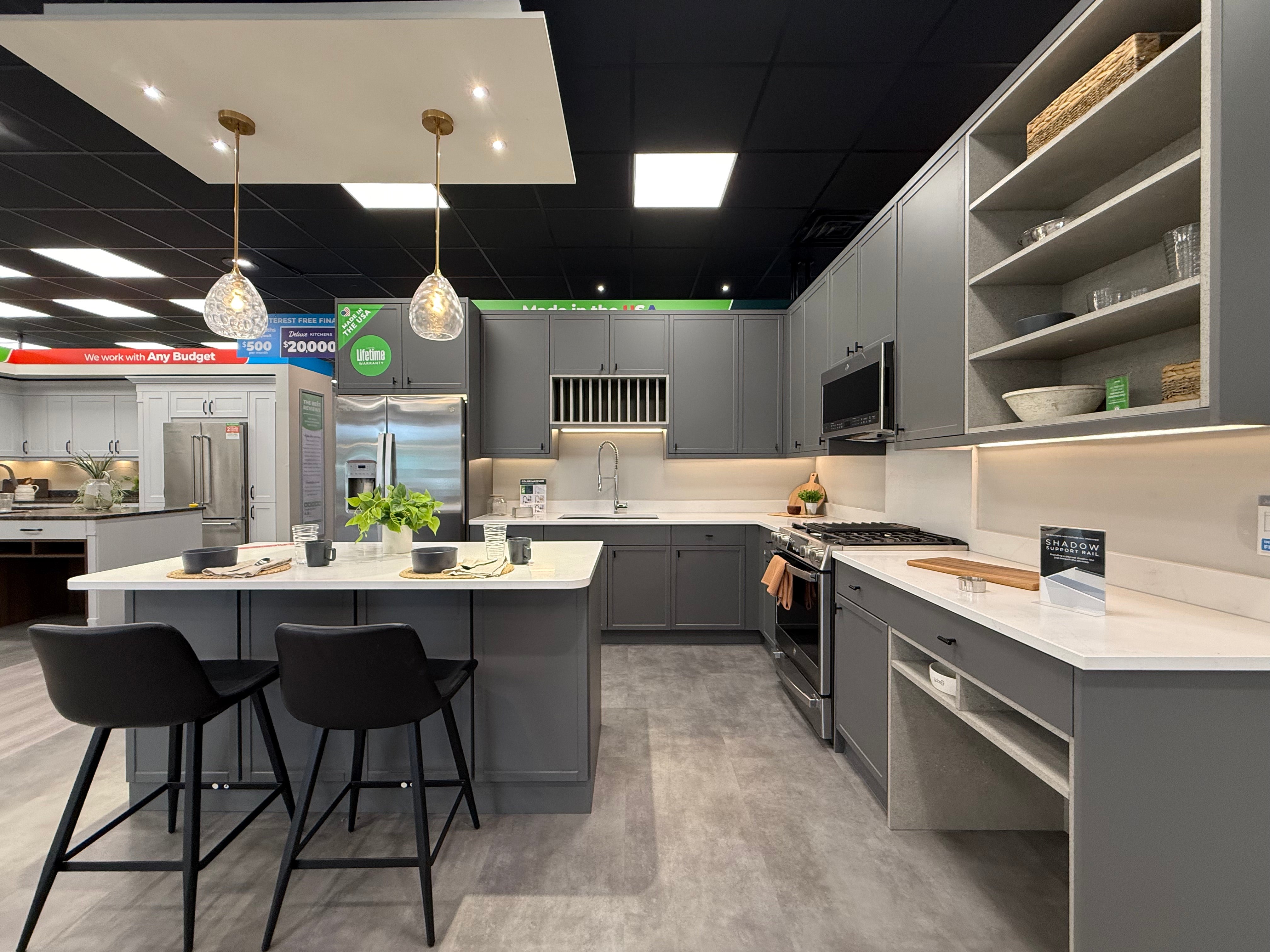 Wren Infinity Shaker Slim Lava Gray Matte Kitchen with Island