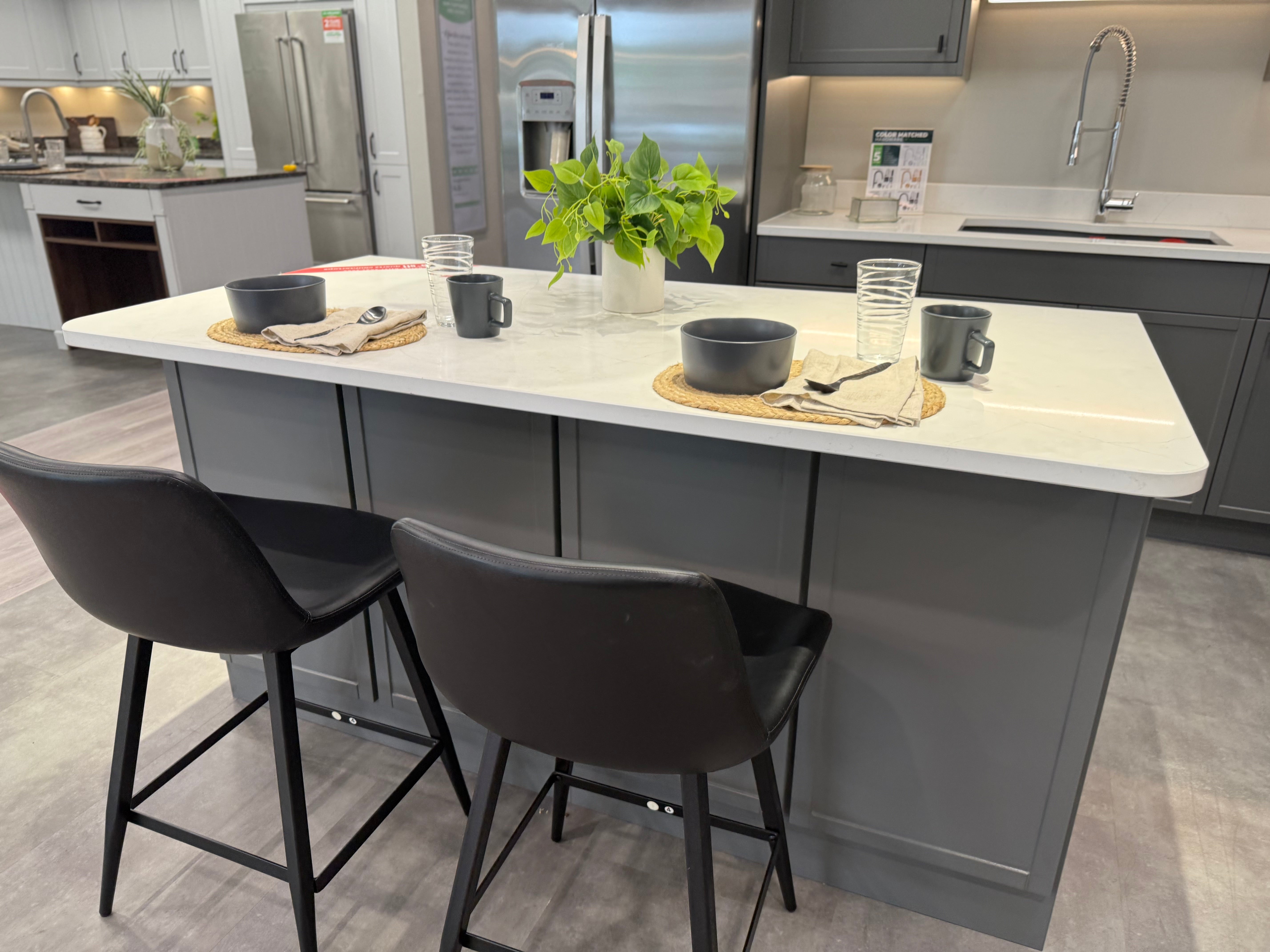 Wren Infinity Shaker Slim Lava Gray Matte Kitchen with Island