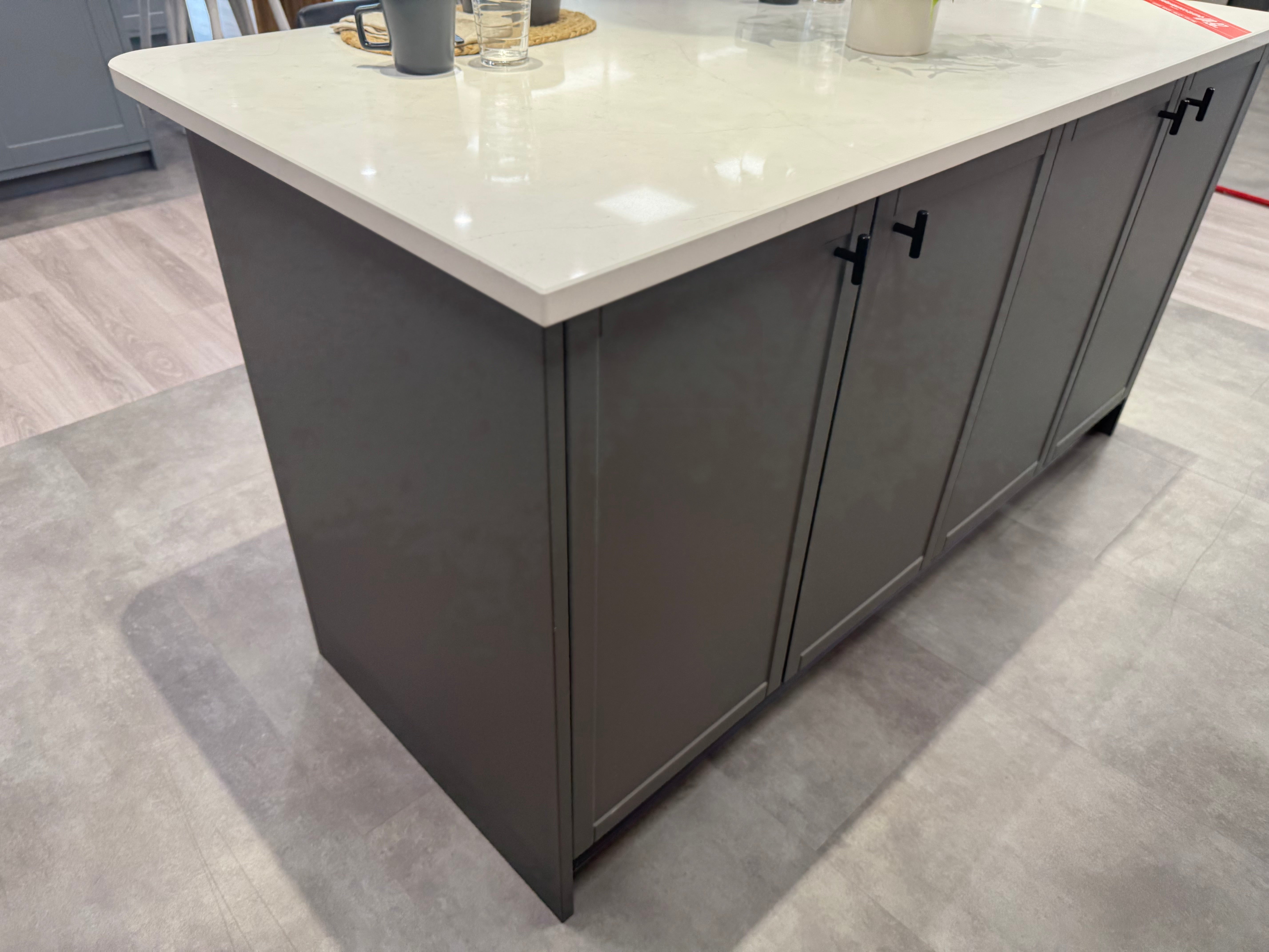 Wren Infinity Shaker Slim Lava Gray Matte Kitchen with Island