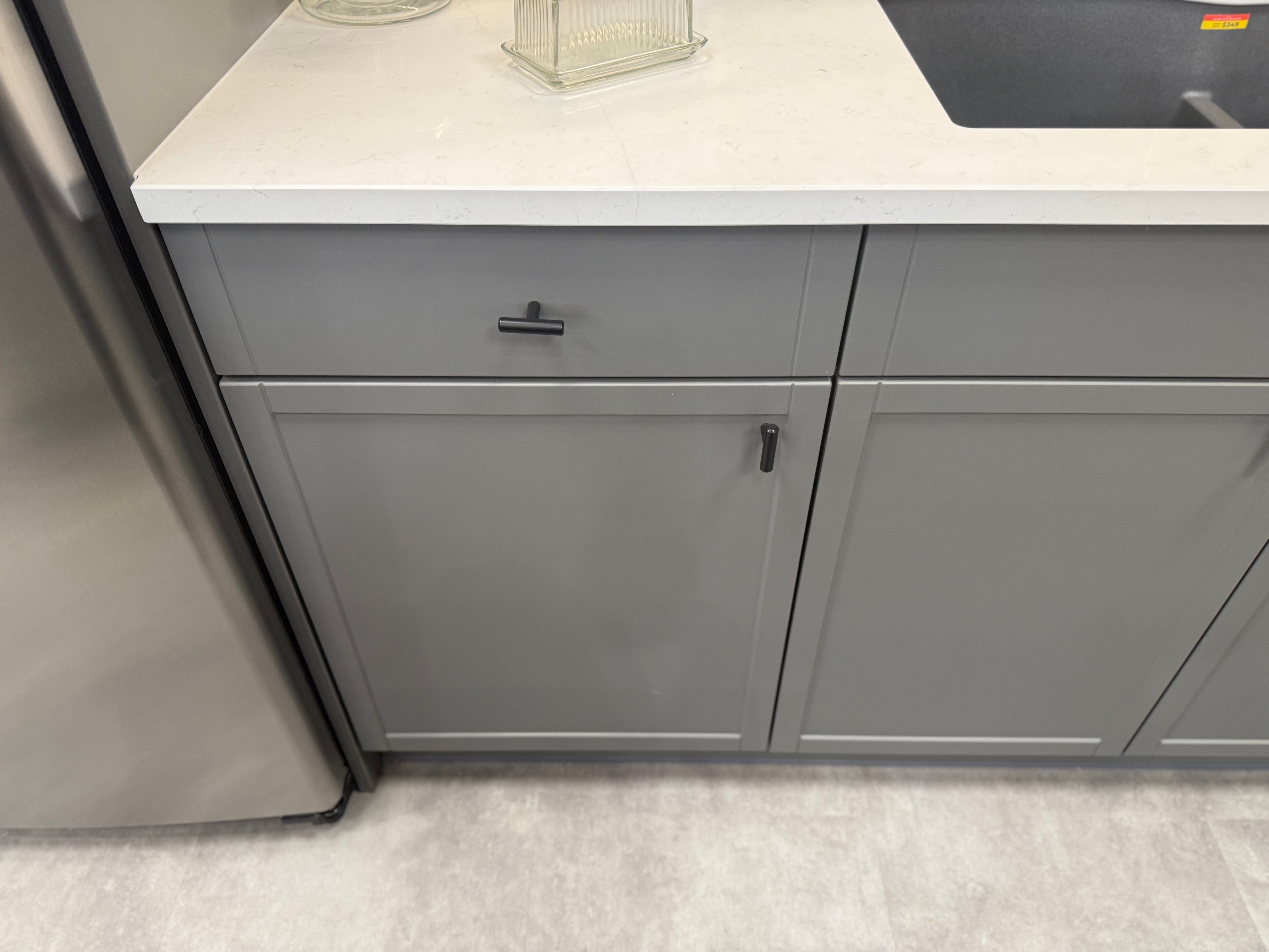 Wren Infinity Shaker Slim Lava Gray Matte Kitchen with Island