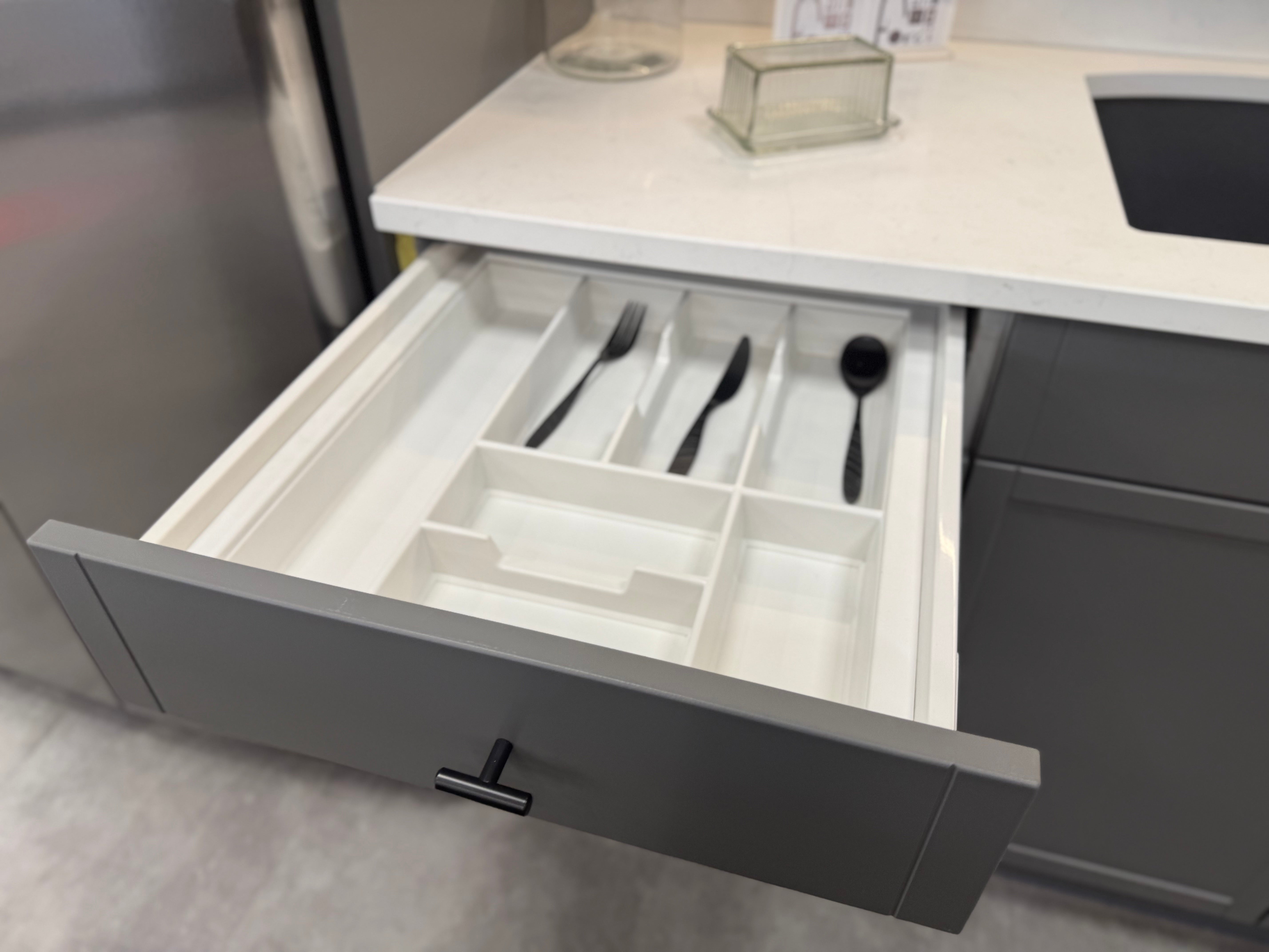 Wren Infinity Shaker Slim Lava Gray Matte Kitchen with Island