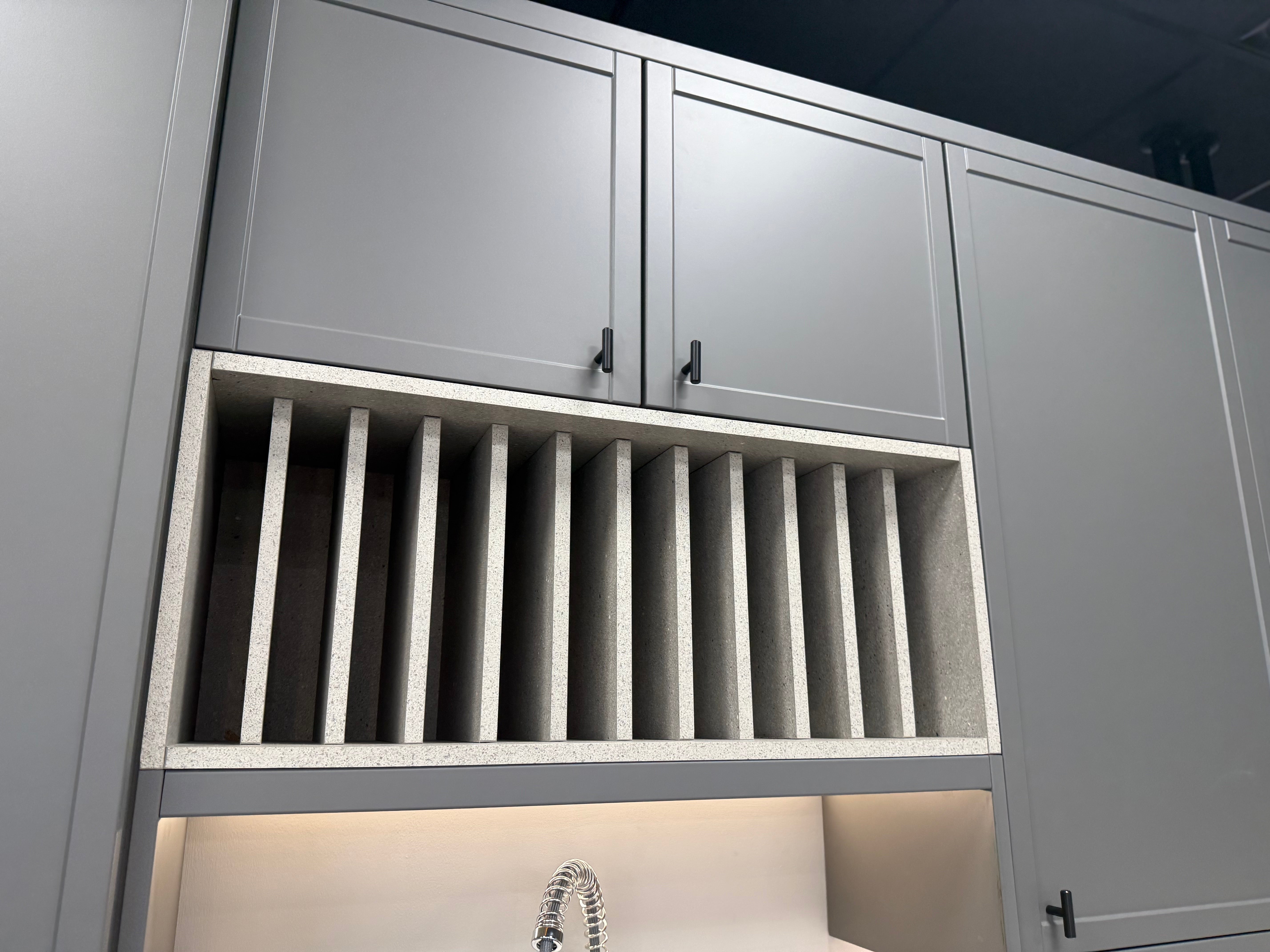 Wren Infinity Shaker Slim Lava Gray Matte Kitchen with Island