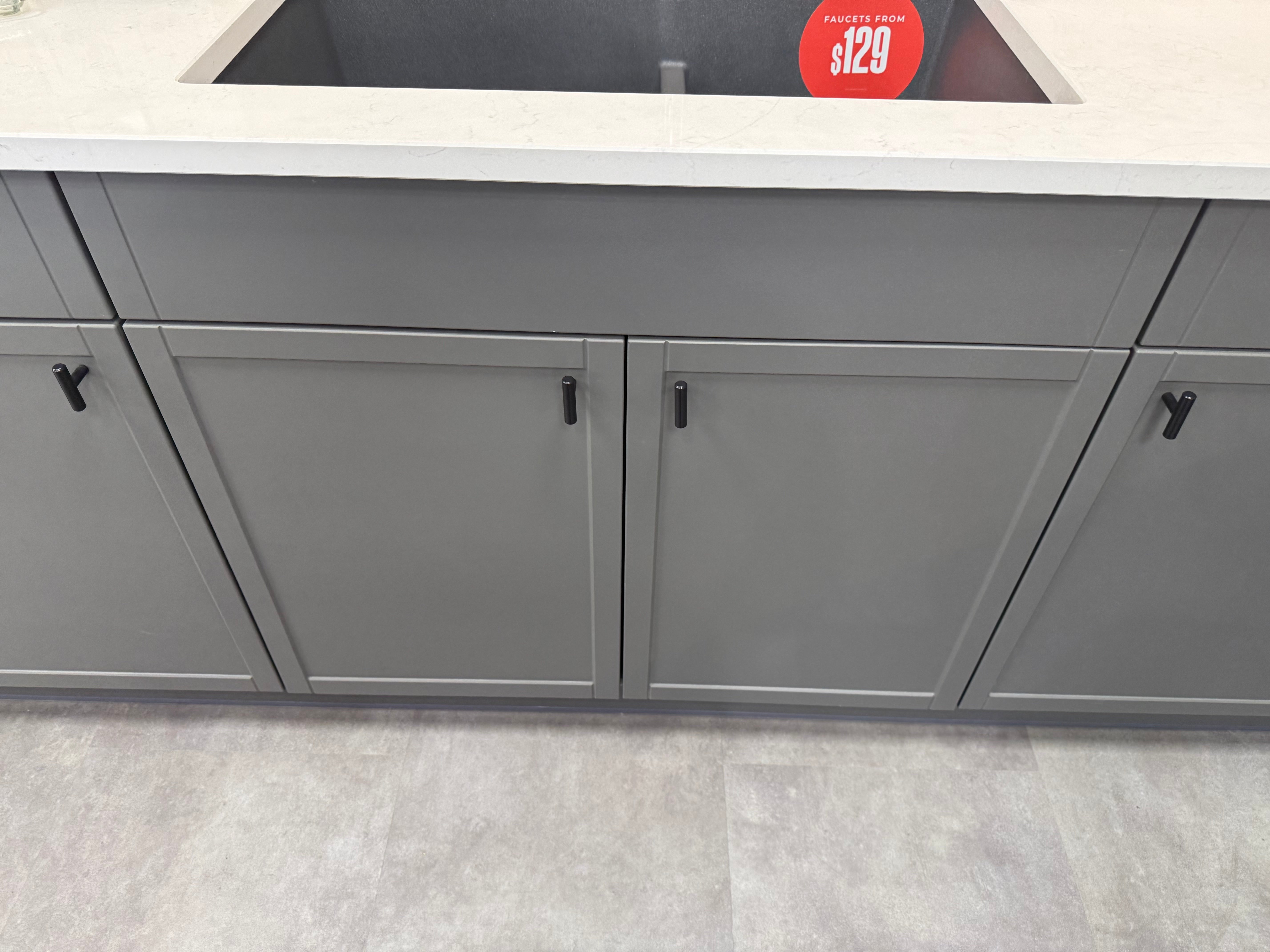 Wren Infinity Shaker Slim Lava Gray Matte Kitchen with Island