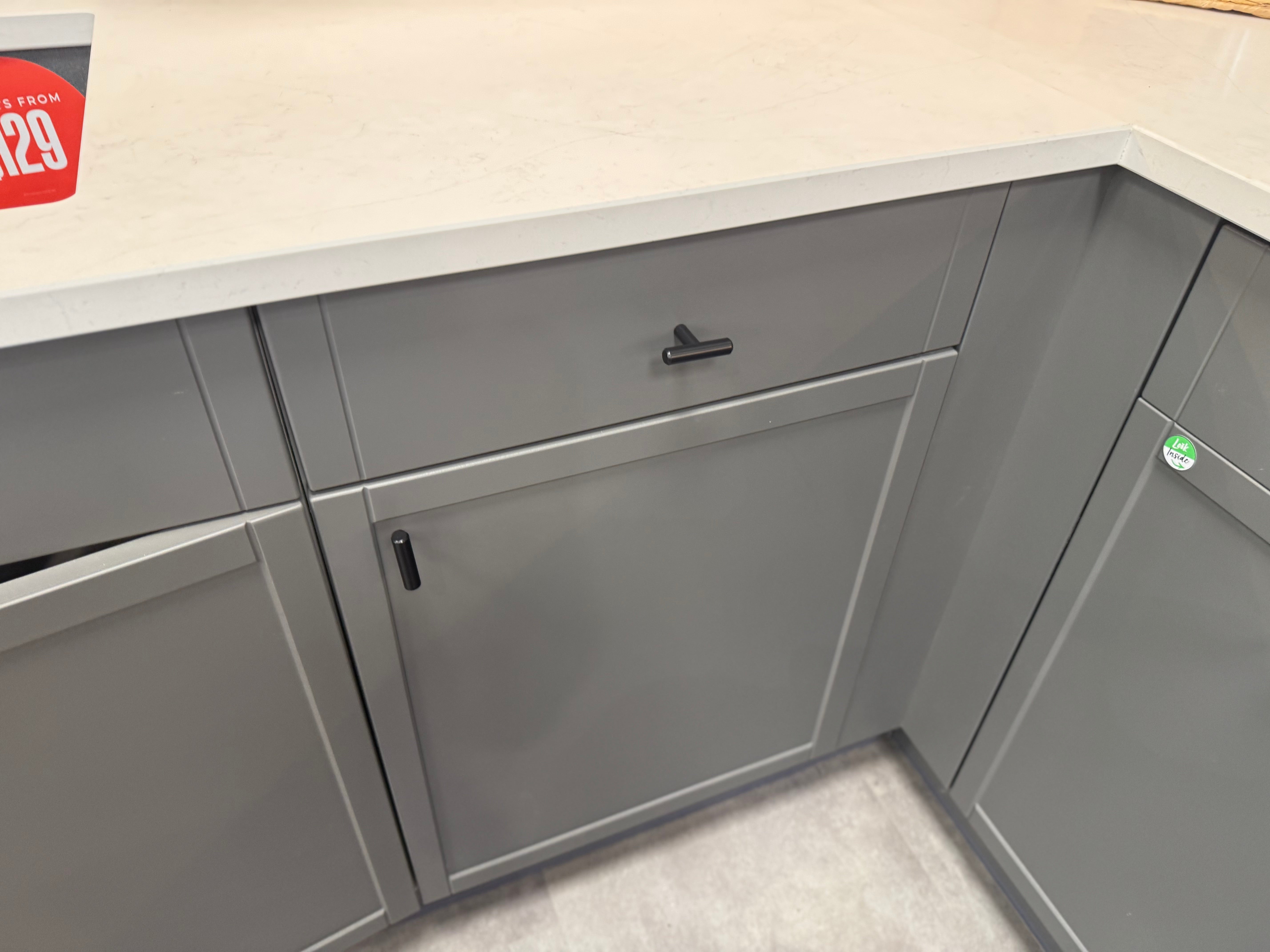 Wren Infinity Shaker Slim Lava Gray Matte Kitchen with Island