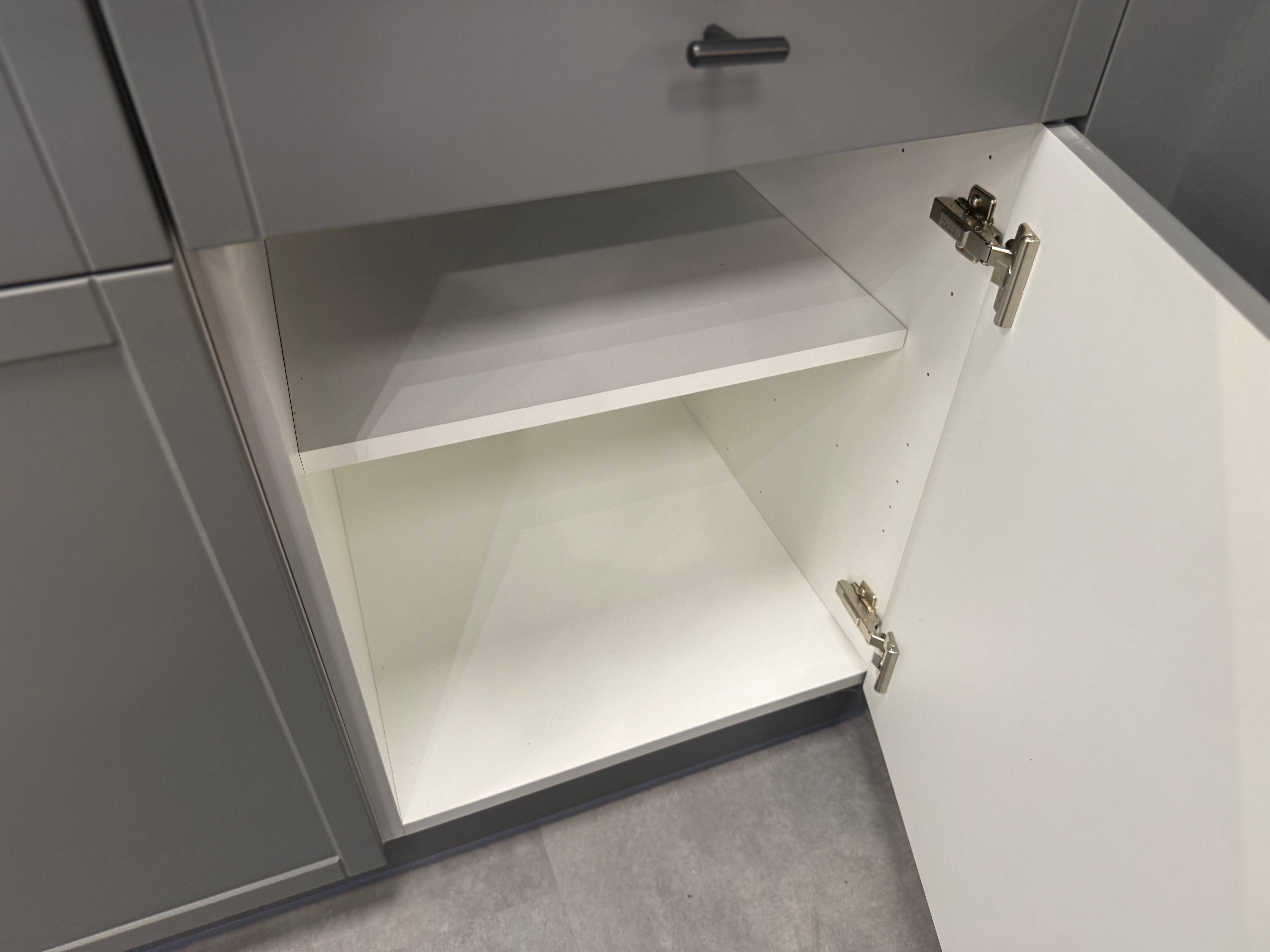Wren Infinity Shaker Slim Lava Gray Matte Kitchen with Island