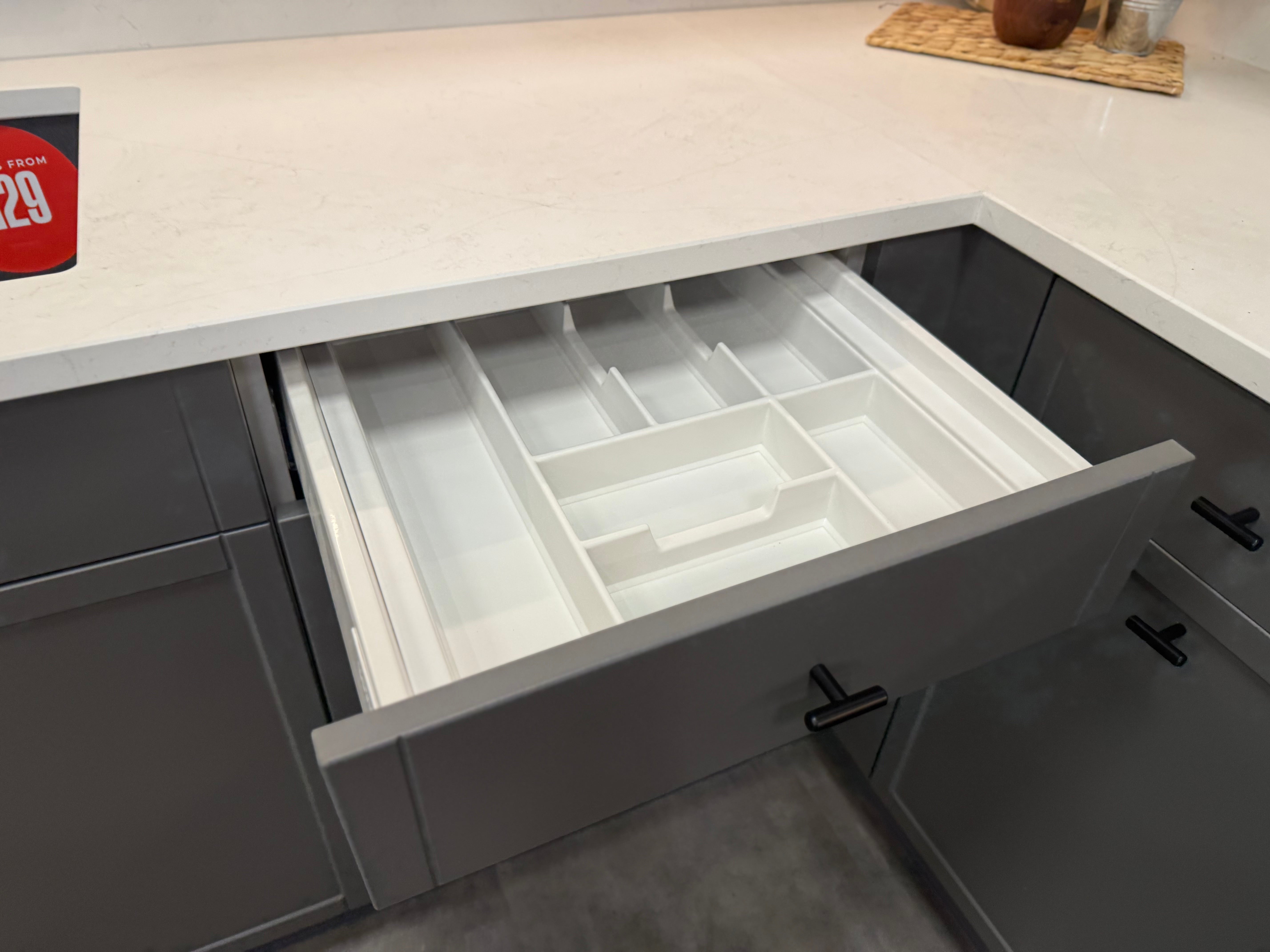 Wren Infinity Shaker Slim Lava Gray Matte Kitchen with Island