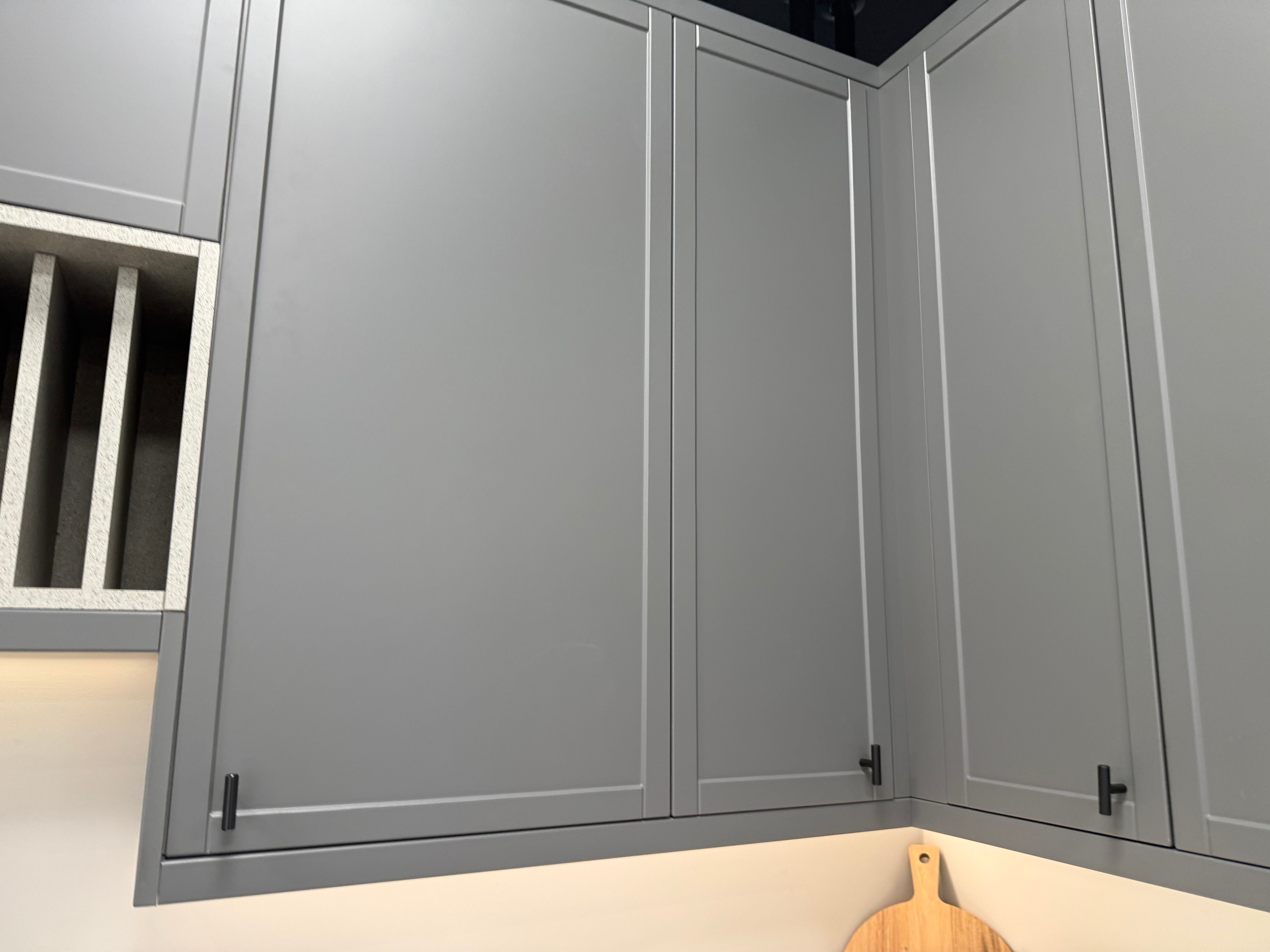 Wren Infinity Shaker Slim Lava Gray Matte Kitchen with Island