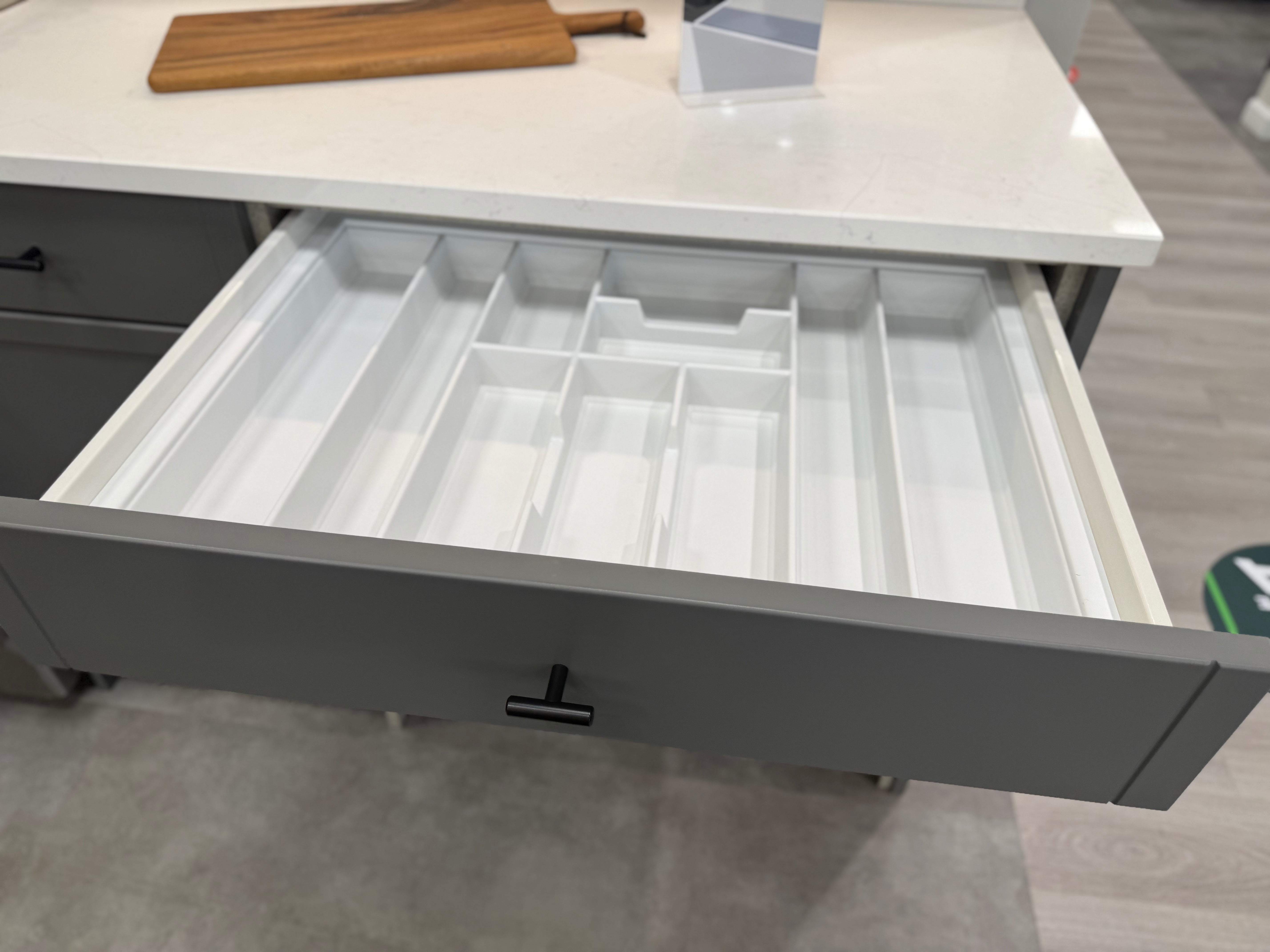 Wren Infinity Shaker Slim Lava Gray Matte Kitchen with Island