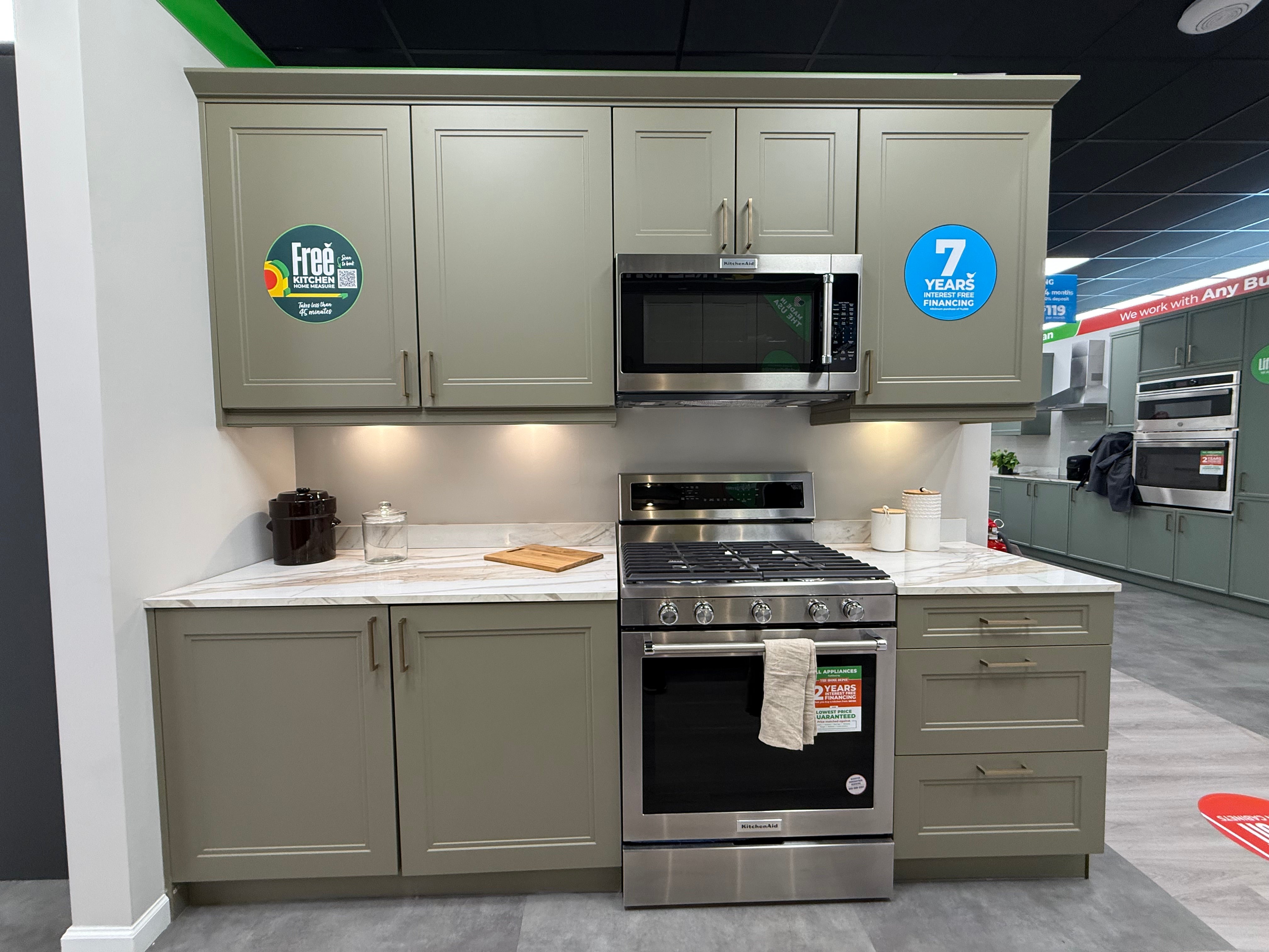 Wren Shaker Denver Juratek Matte Olive Green Kitchen