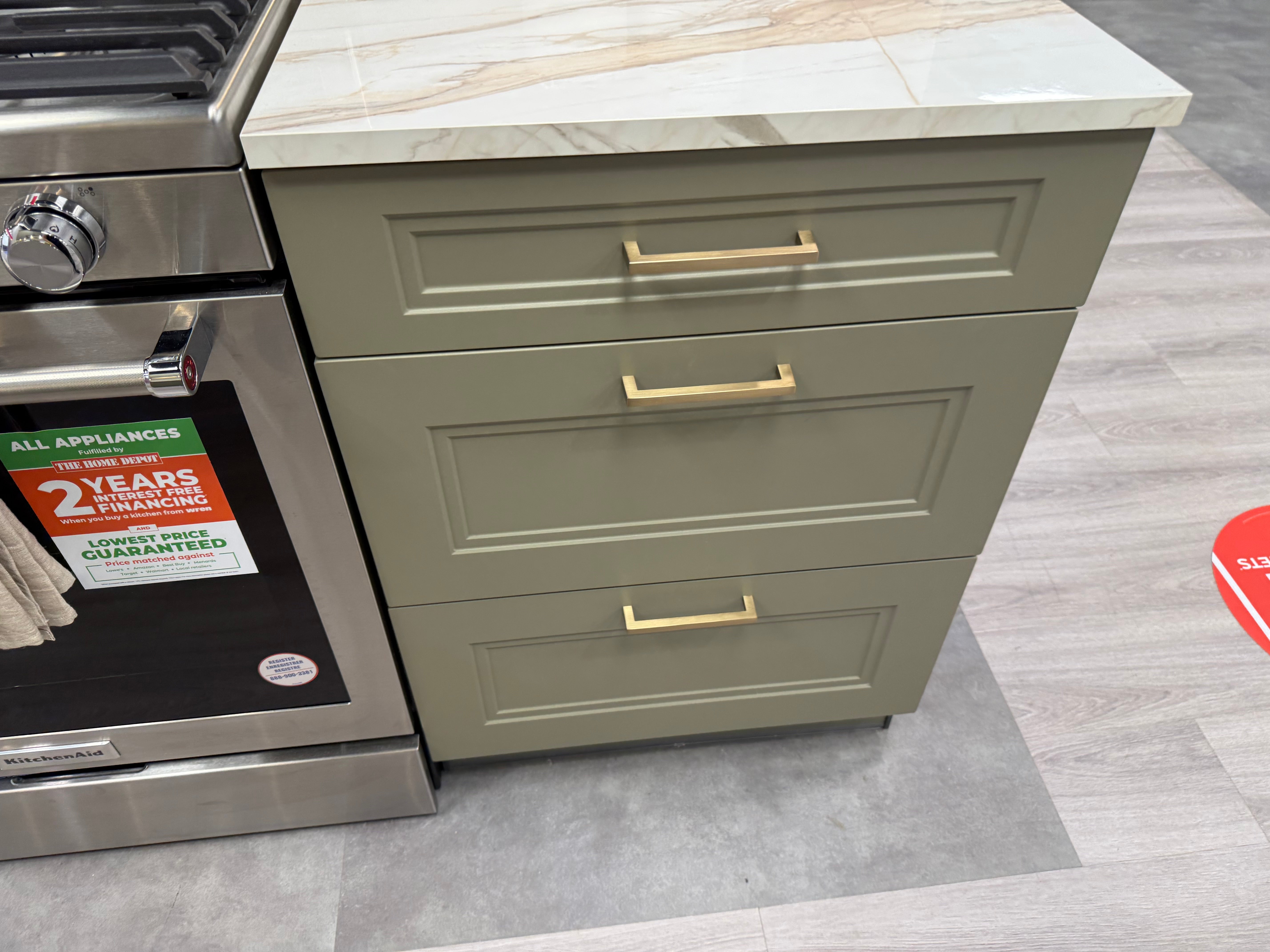 Wren Shaker Denver Juratek Matte Olive Green Kitchen