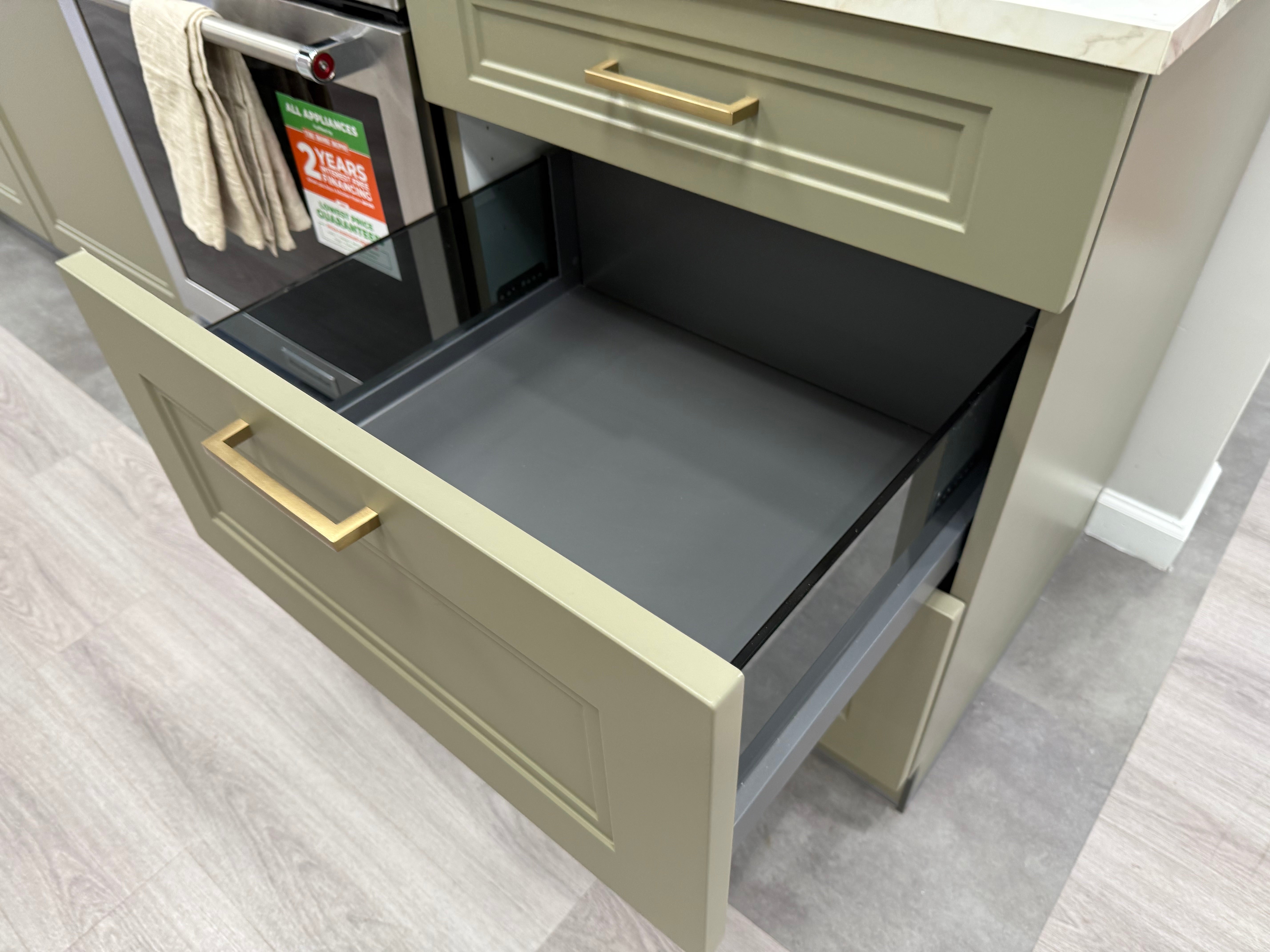 Wren Shaker Denver Juratek Matte Olive Green Kitchen