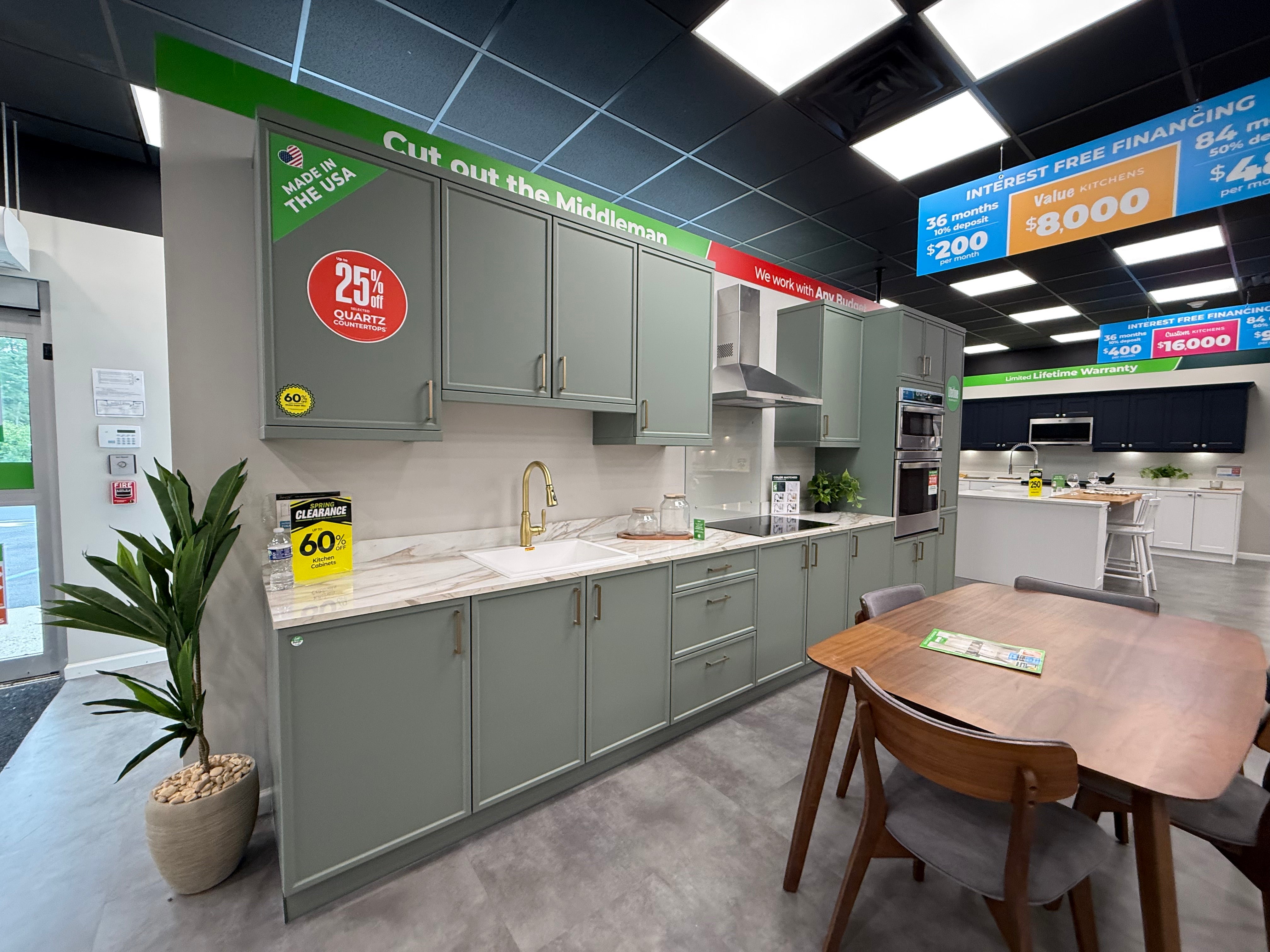 Wren Infinity Shaker Super Slim Juratek Matte Moss Green Kitchen Wall