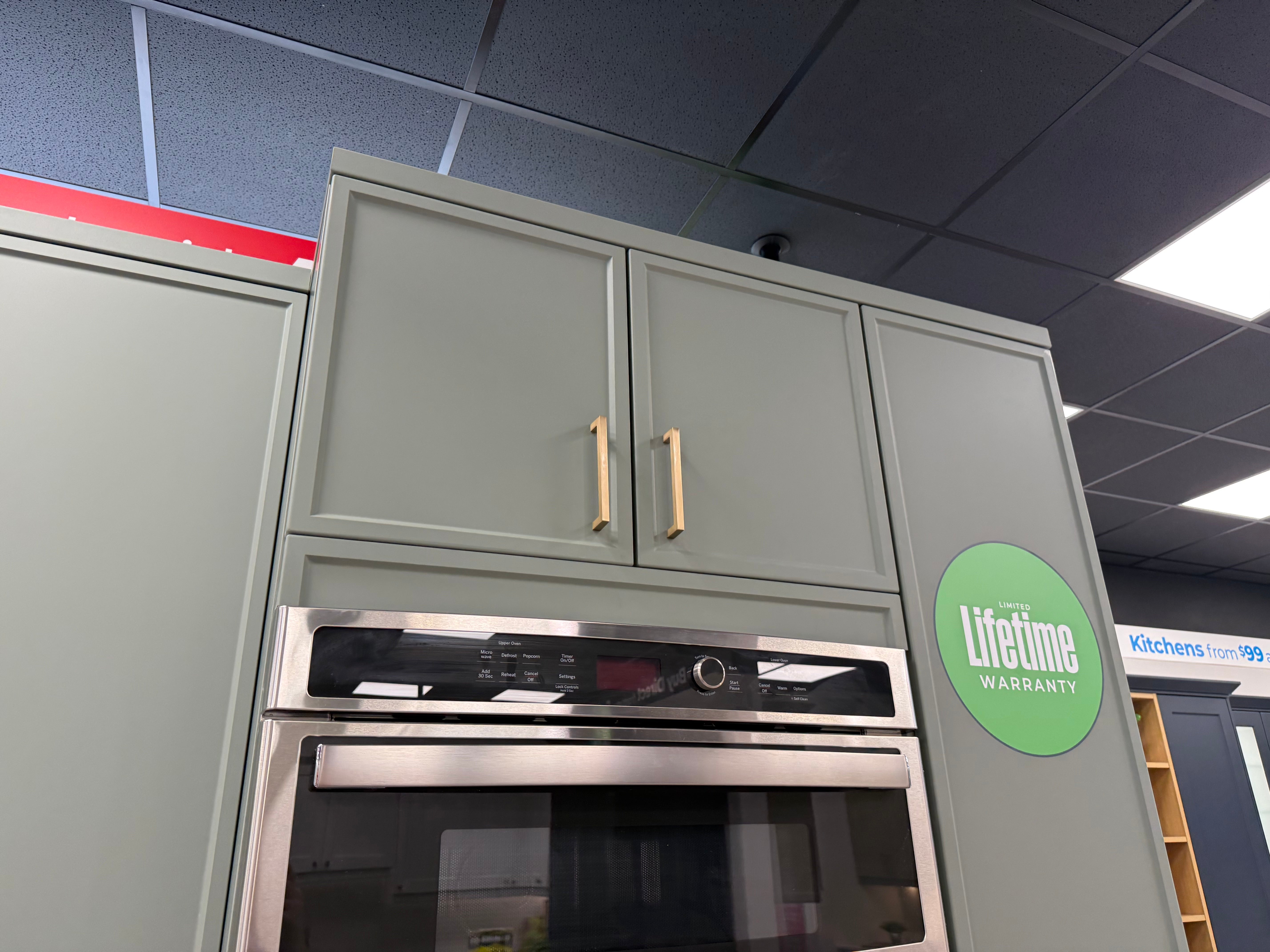 Wren Infinity Shaker Super Slim Juratek Matte Moss Green Kitchen Wall