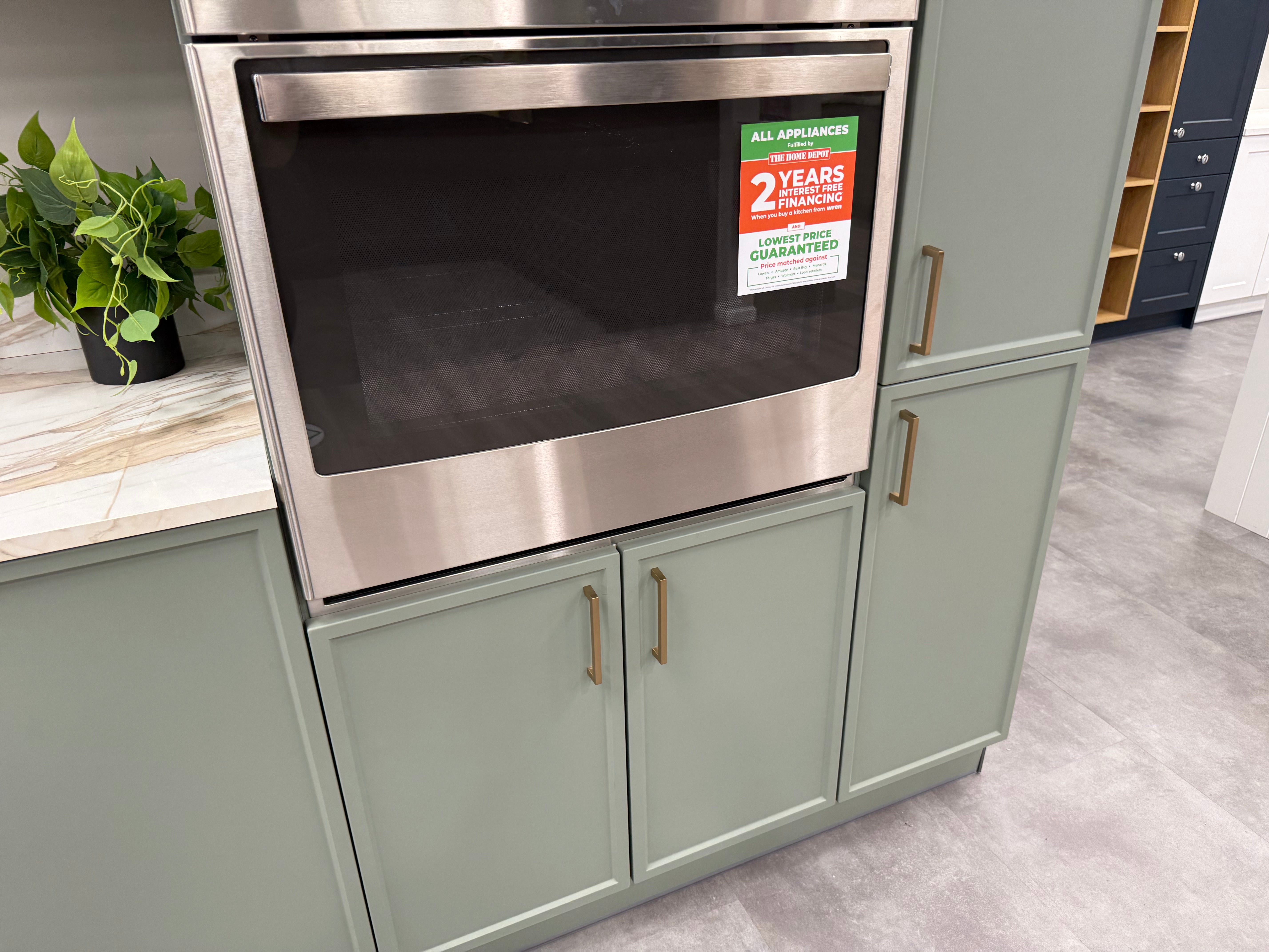 Wren Infinity Shaker Super Slim Juratek Matte Moss Green Kitchen Wall