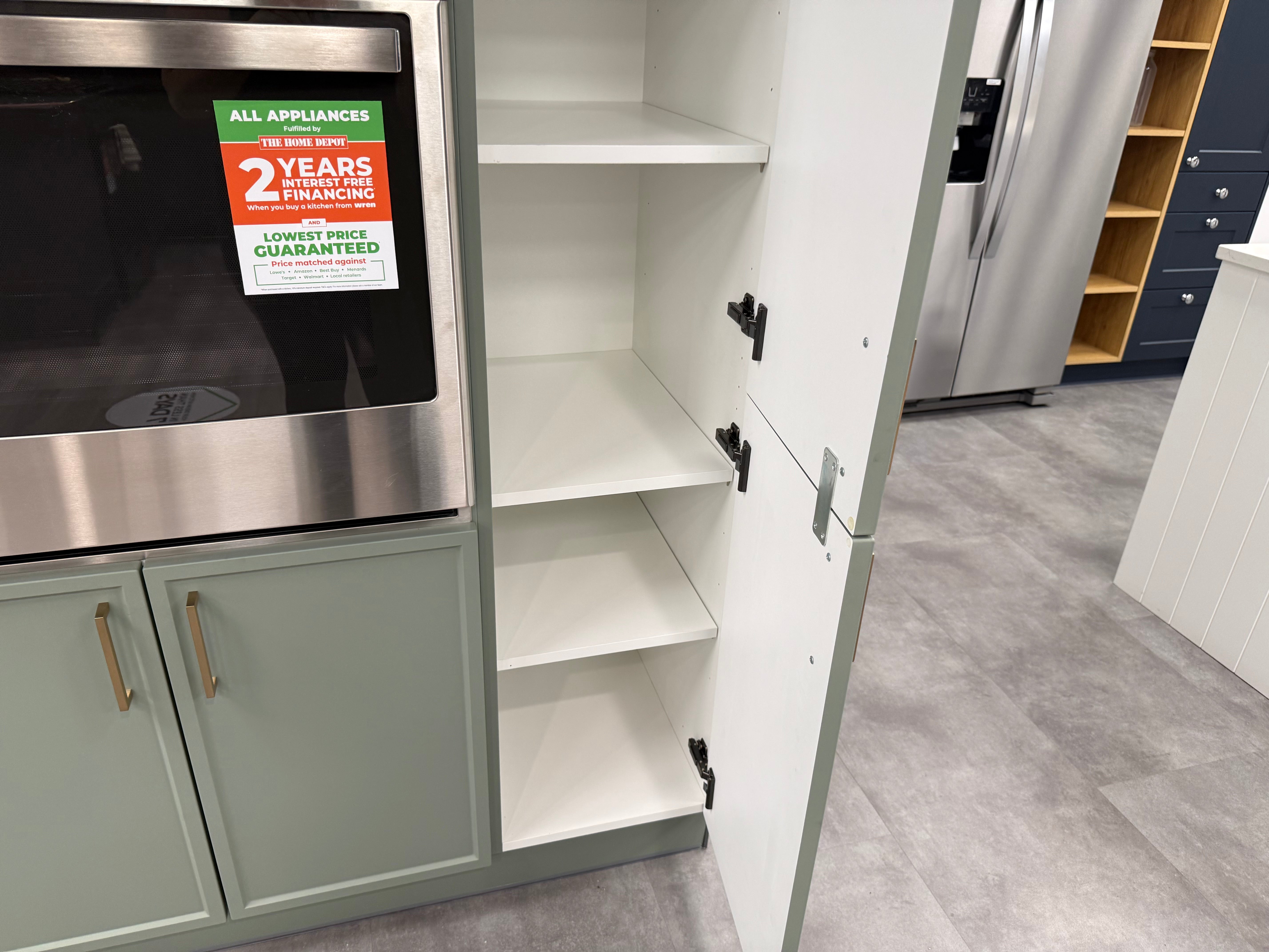 Wren Infinity Shaker Super Slim Juratek Matte Moss Green Kitchen Wall